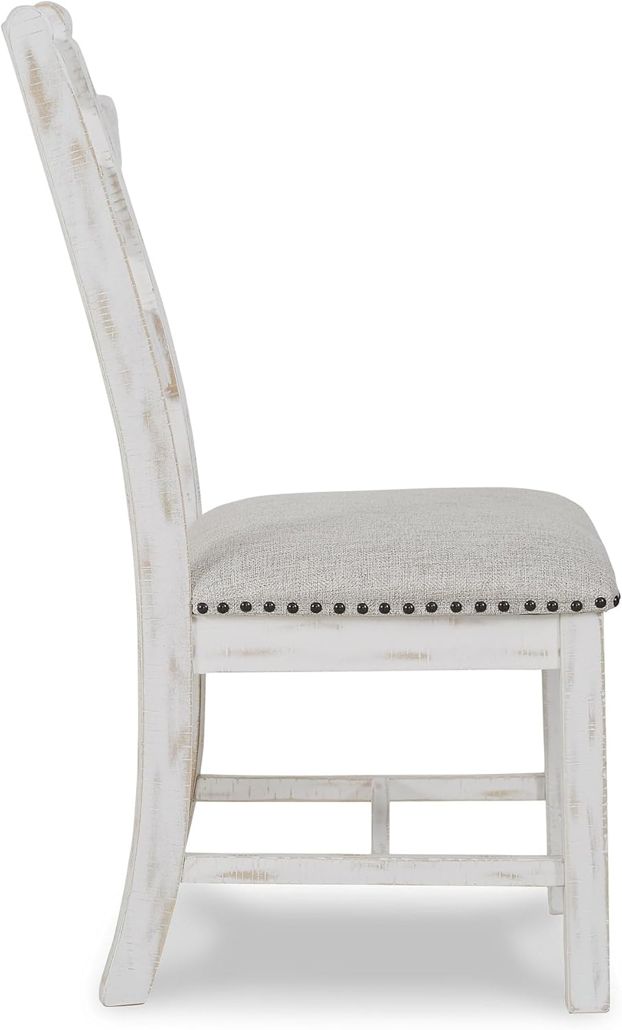 Signature Design by Ashley Valebeck Farmhouse Cushioned Dining Chair, 2 Count, Nailhead Trim, Fabric Upholstery, Solid Wood, 39