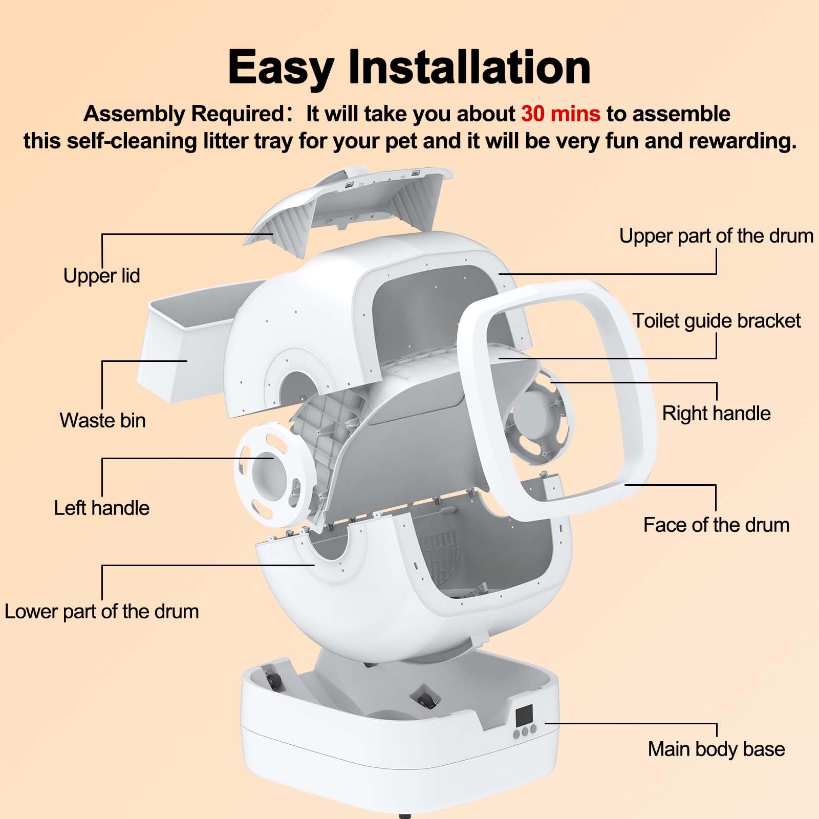 MINTAKAWA Automatic Cat Litter Box - Self-Cleaning, App Control