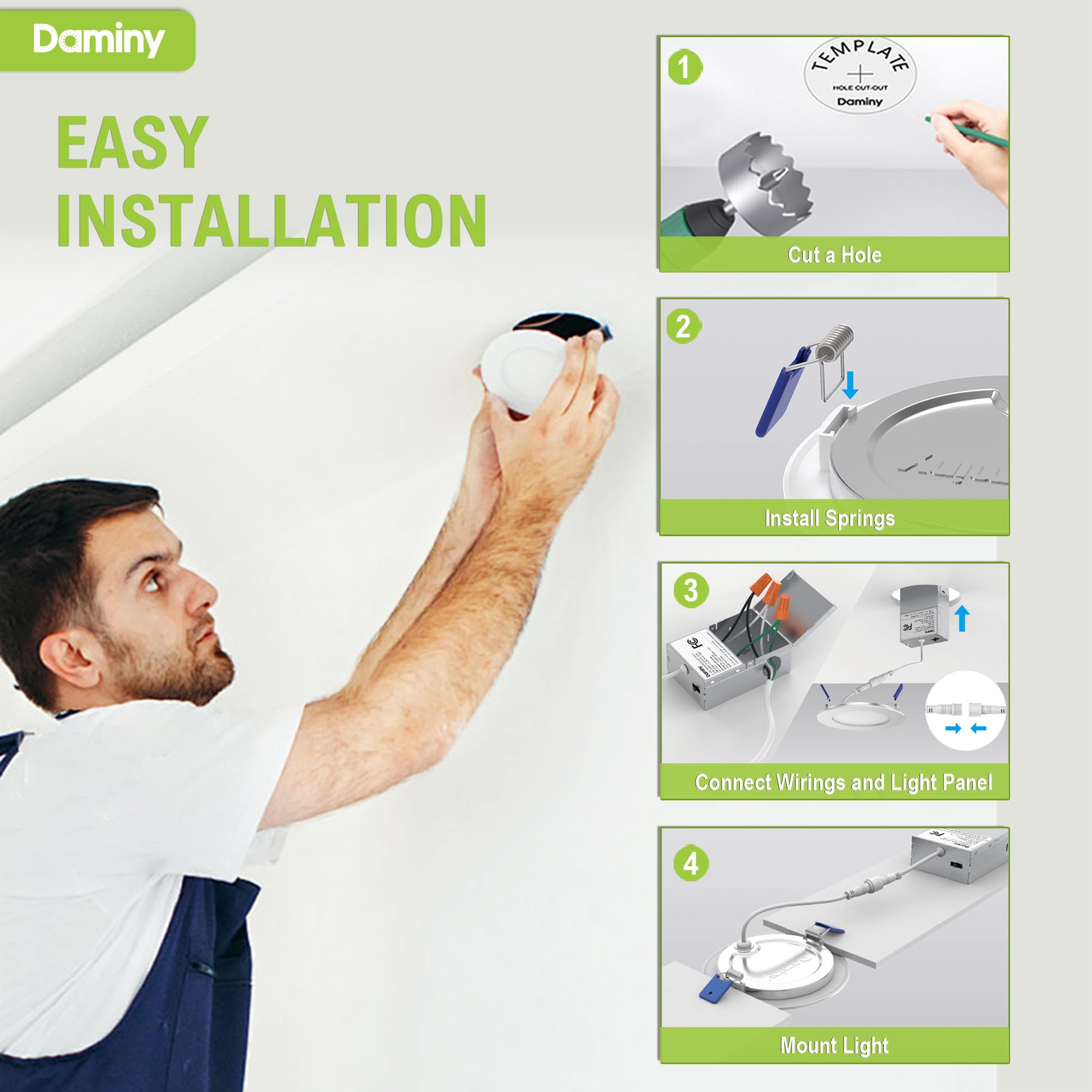 DAMINY 24 Pack 6 Inch Dimmable LED Recessed Lighting