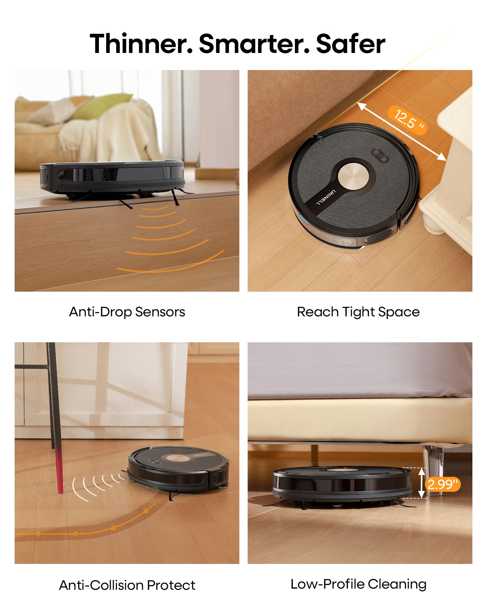 UNINELL Robot Vacuum and Mop Combo with 5000Pa Suction