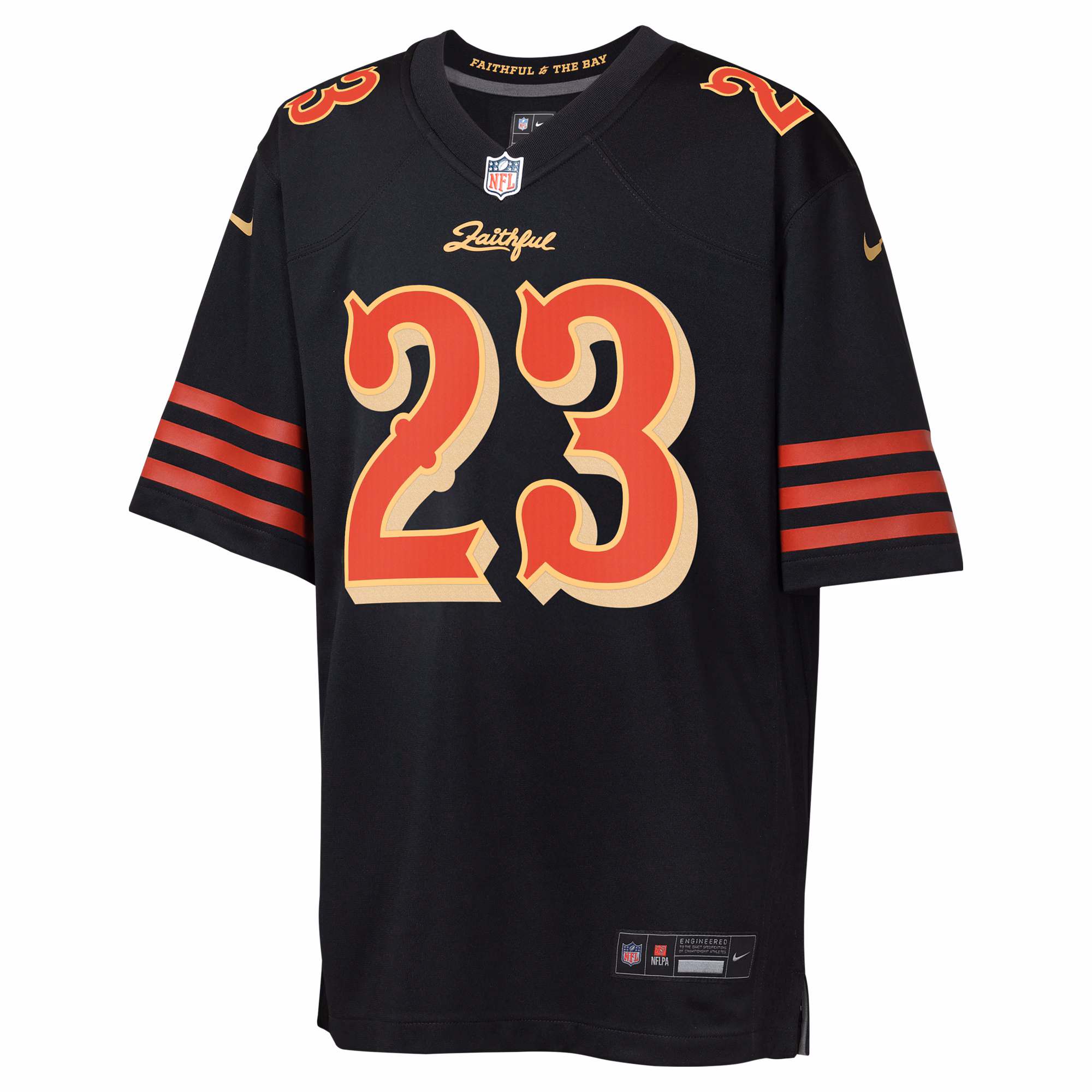 Christian McCaffrey San Francisco 49ers Nike Youth 2025 Rivalries Collection Game Jersey - Black