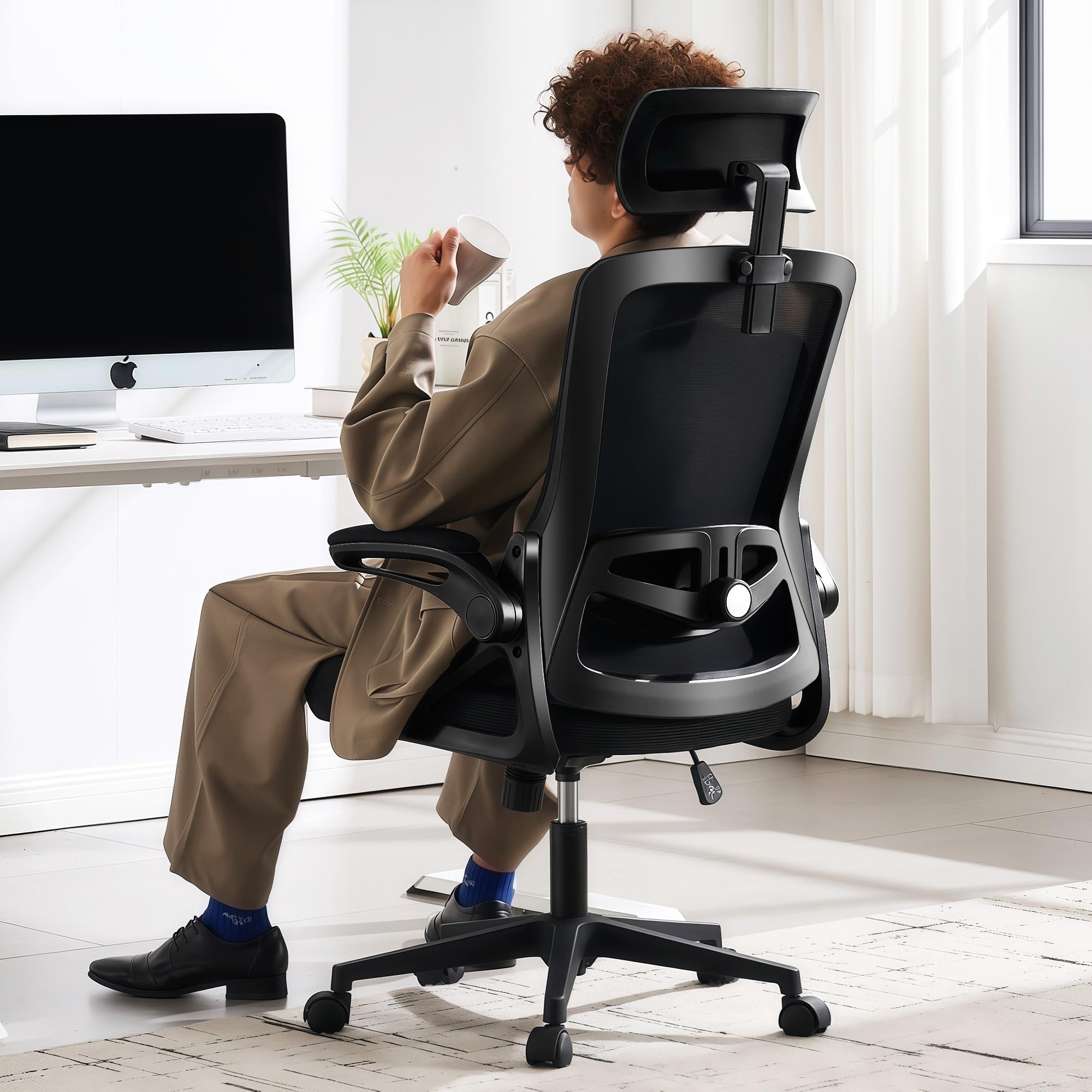 FIZZIN Ergonomic Office Chair with Adjustable Lumbar Support