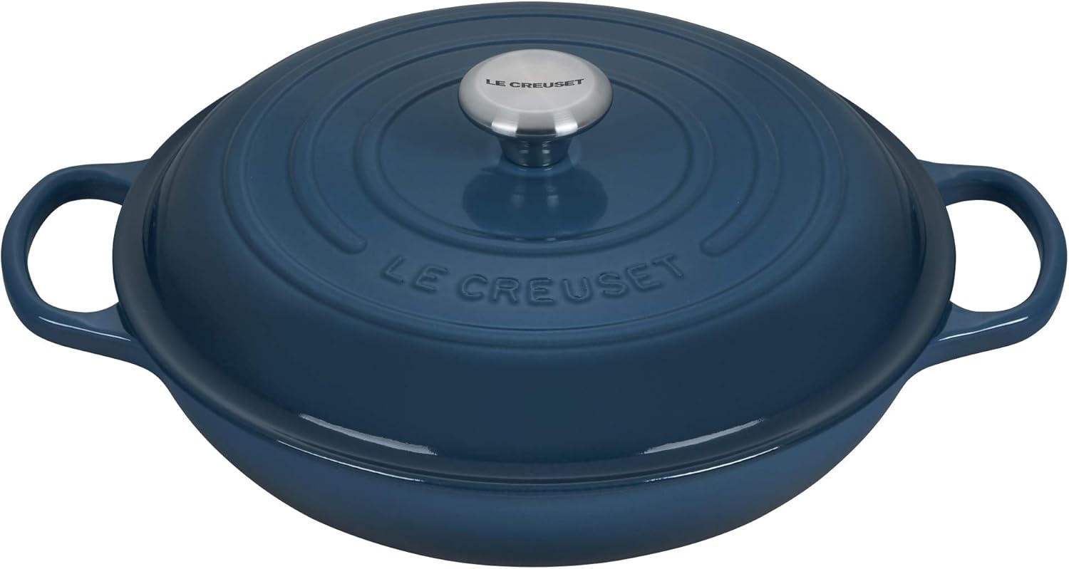 Le Creuset Enameled Cast Iron Signature Braiser, 3.5 qt., Deep Teal