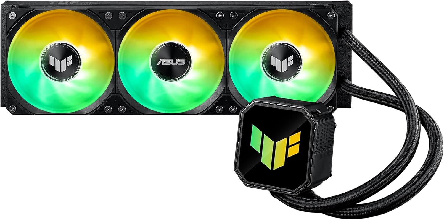 ASUS TUF Gaming LC III 360 ARGB AIO Cooler with pre-Installed & Integrated Triple Fans Designed for high Airflow and Static Pressure; efficient Pump to Ensure CPU maintains Optimal temperatures