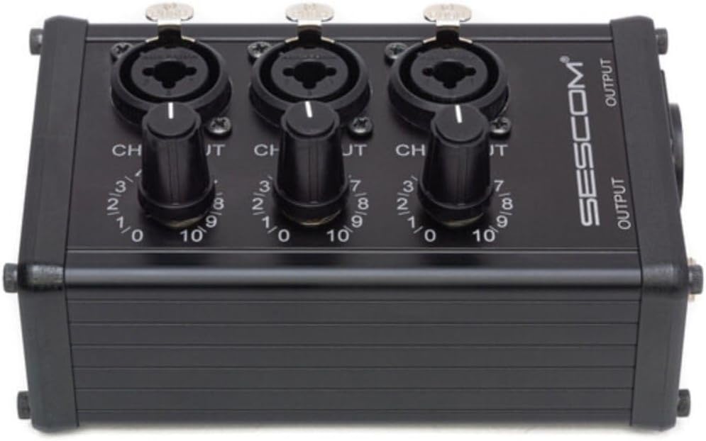 Sescom SES-3MIX 3-Input / 1-Output Passive XLR Mixer