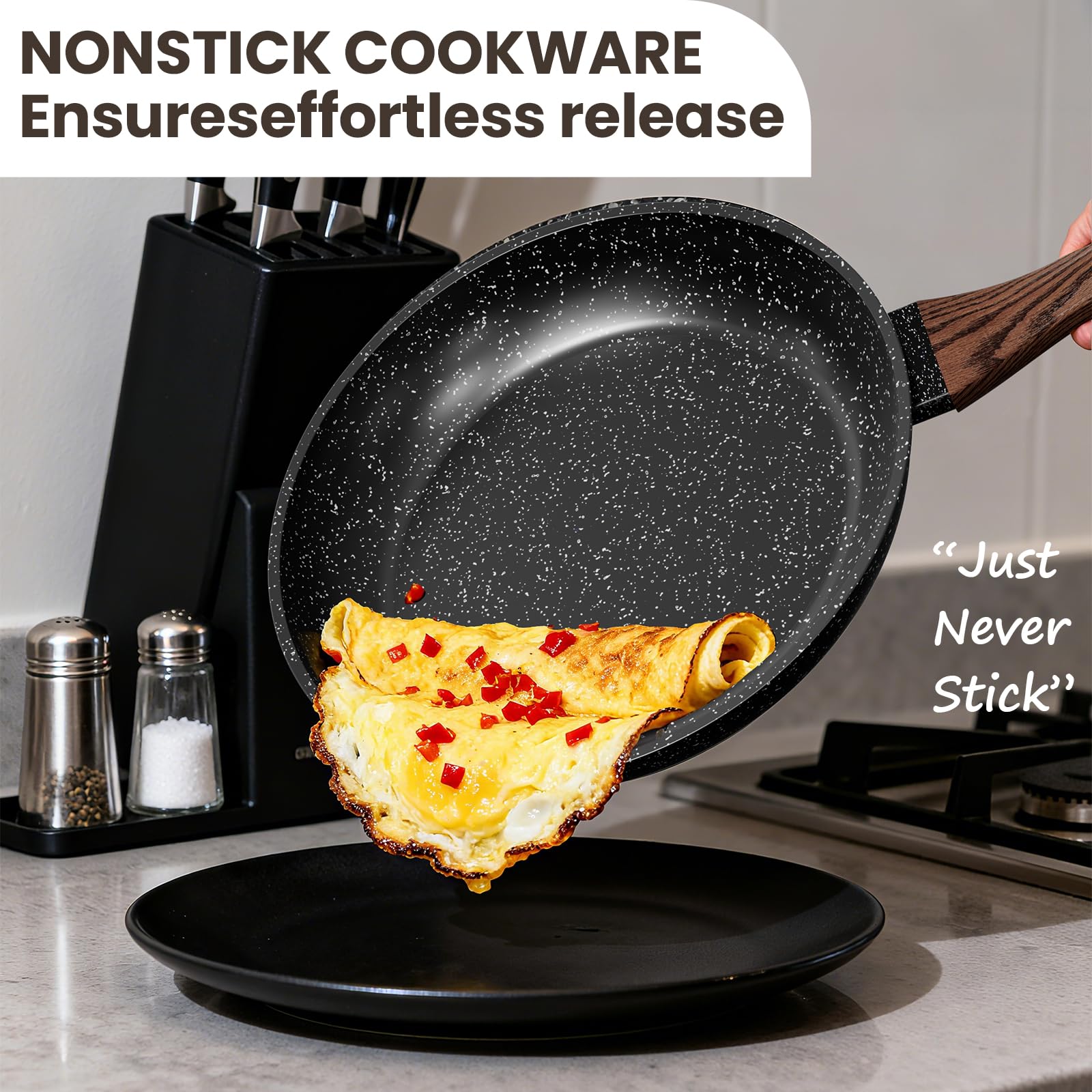 UMITE CHEF Non-Stick Pots and Pans Set, 31 Piece Induction Cookware
