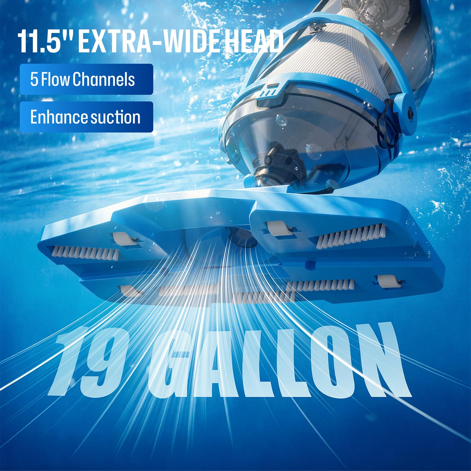 BIELMEIER Handheld Pool Vacuum with Telescopic Pole - 19 GPM