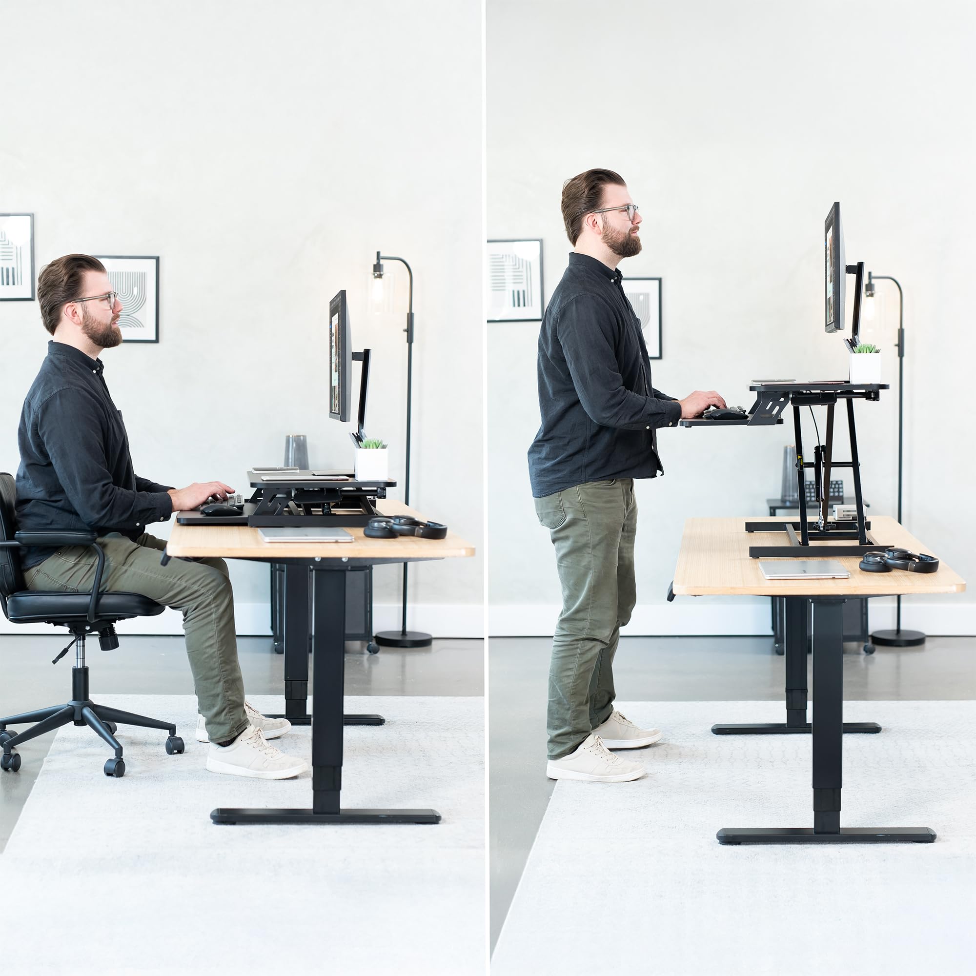 VIVO Height Adjustable Stand Up Desk Converter 32
