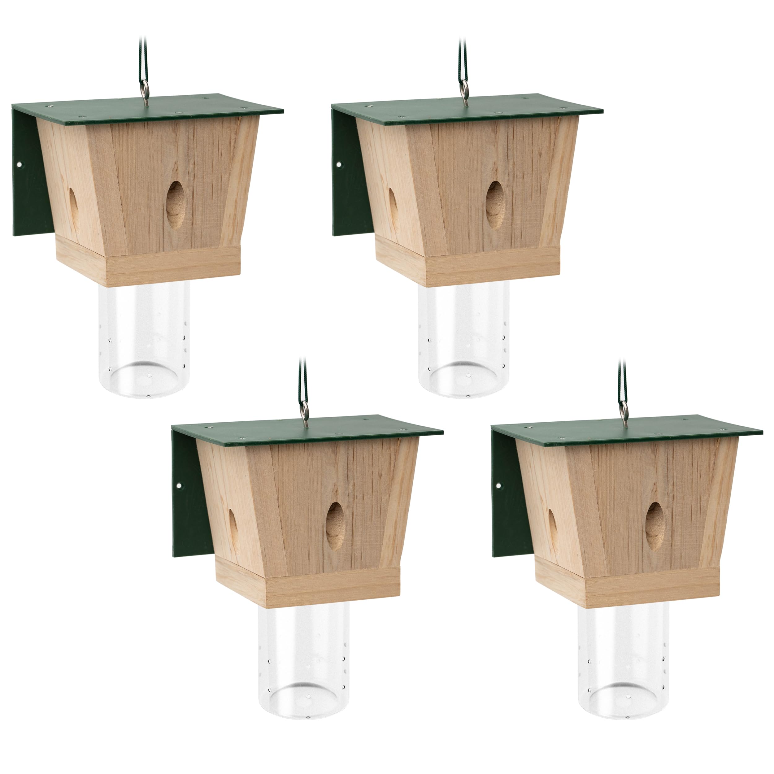 BEST BEE TRAP Carpenter Bee Trap - Outdoor Wooden Insect Traps (4 Pack)