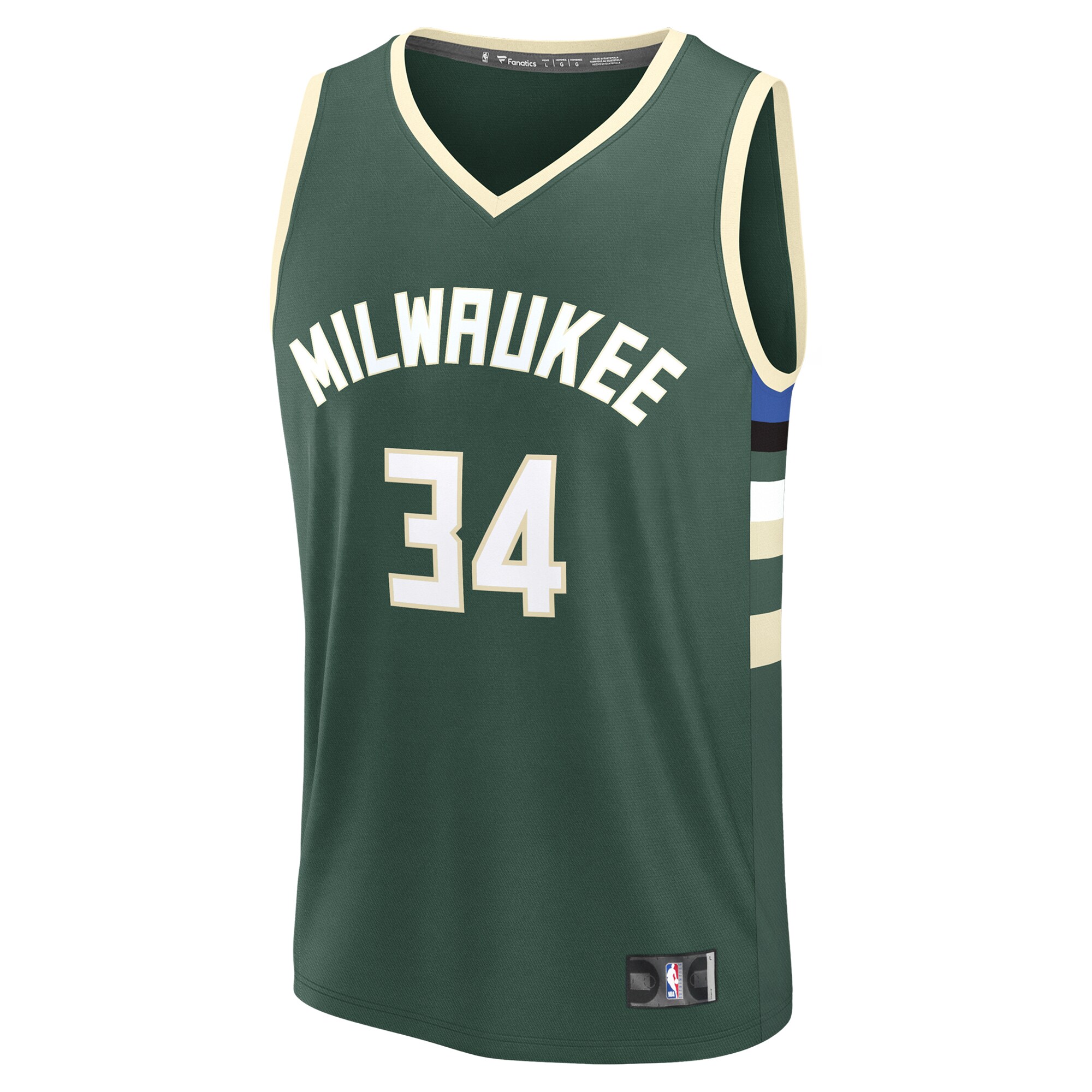Giannis Antetokounmpo Milwaukee Bucks Fanatics Youth Fast Break Replica Player Jersey - Icon Edition - Hunter Green