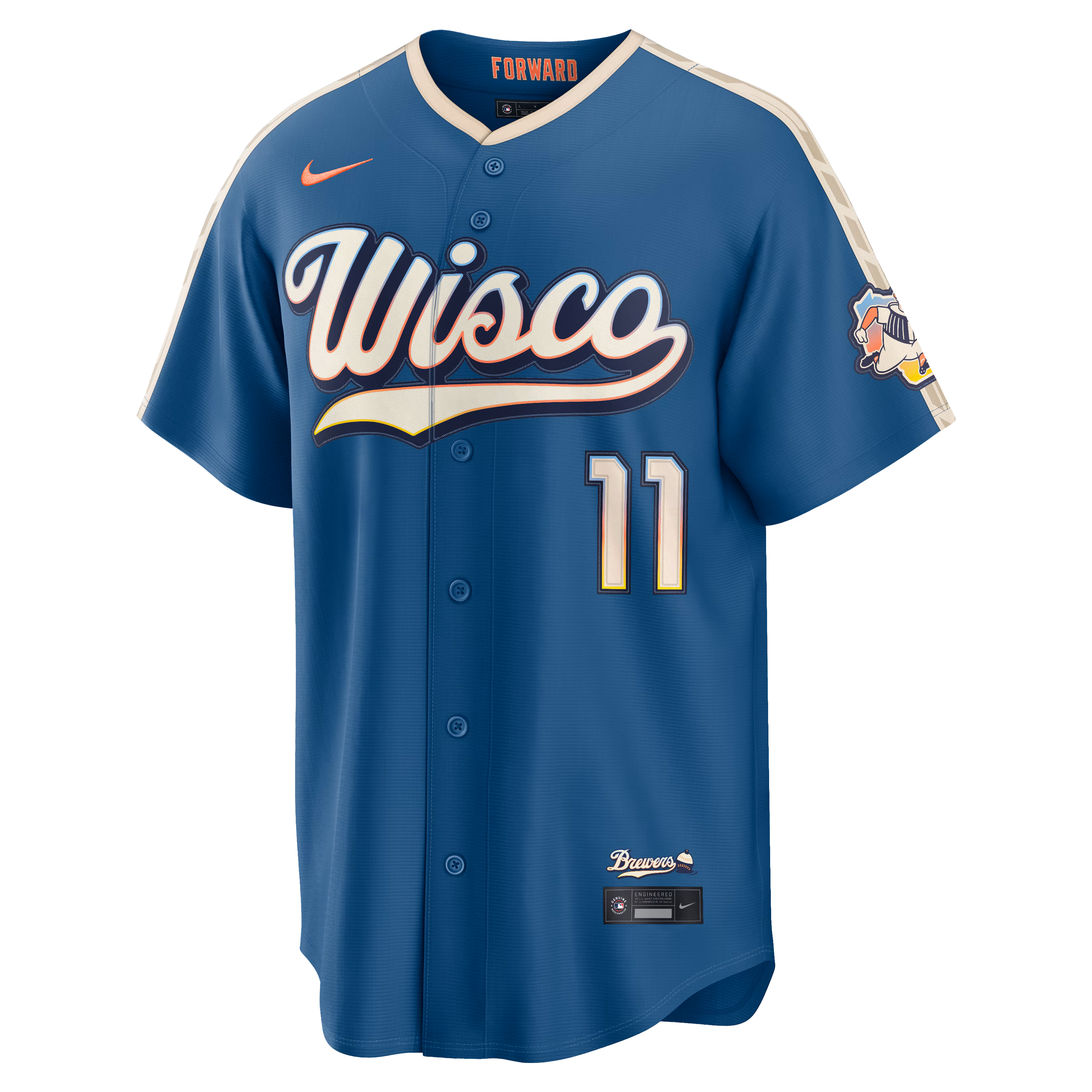 Jackson Chourio Milwaukee Brewers Nike 2026 City Connect Stadium Jersey - Mineral Blue