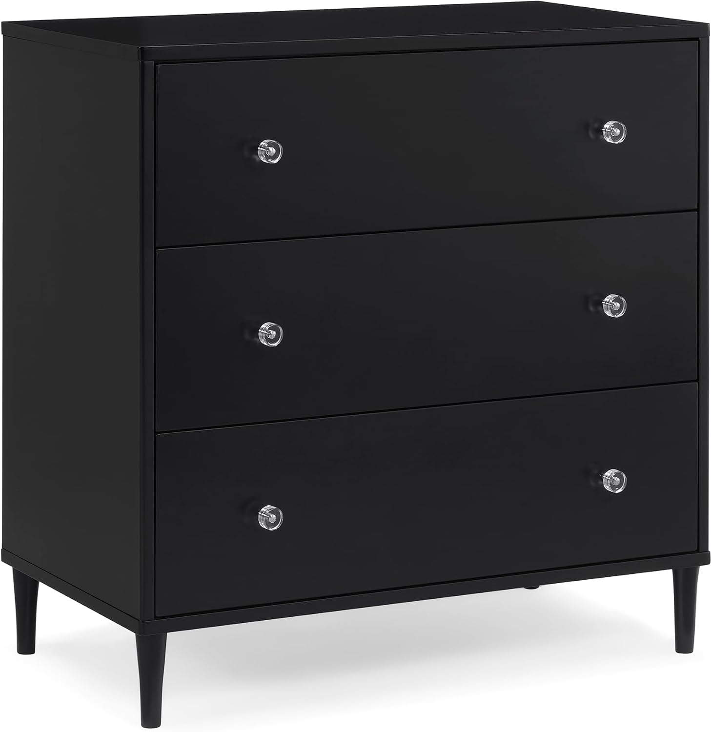 Delta Children Bowie 3 Drawer Dresser with Changing Top, Black Ebony
