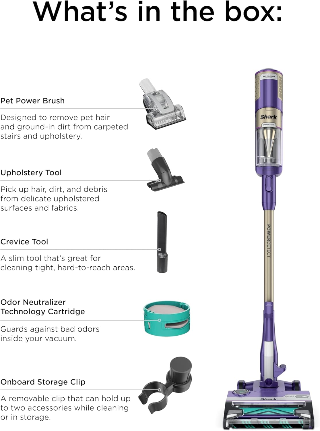 Shark POWERDETECT Ultra-Light Corded Stick Vacuum with DuoClean Technology, Self-Cleaning Brushroll for No Hair Wrap, Anti-Allergen Complete Seal & Odor Neutralizer Technology, Eggplant, HZ4002