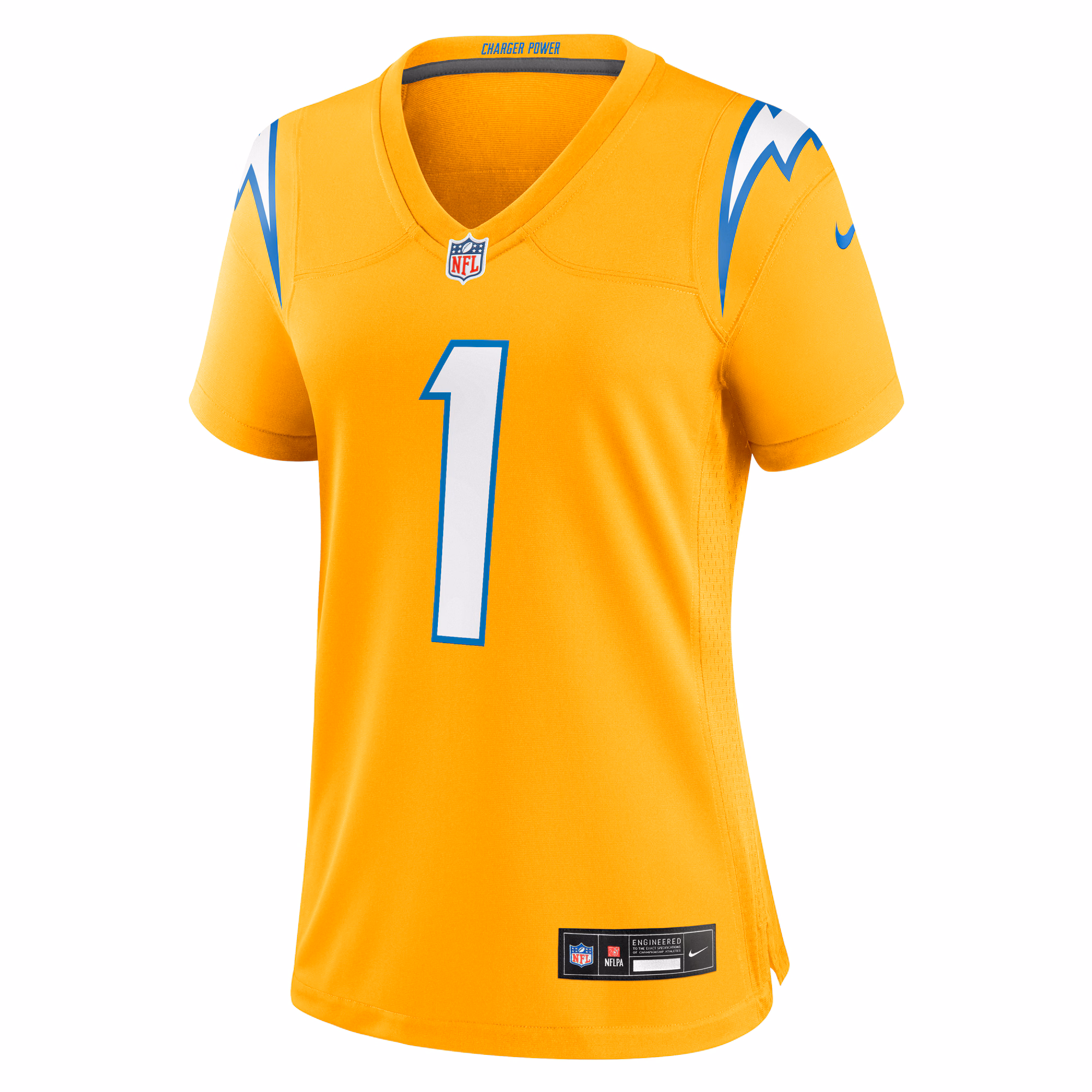 Quentin Johnston Los Angeles Chargers Nike Women's Alternate Charger Power Game Jersey - Gold