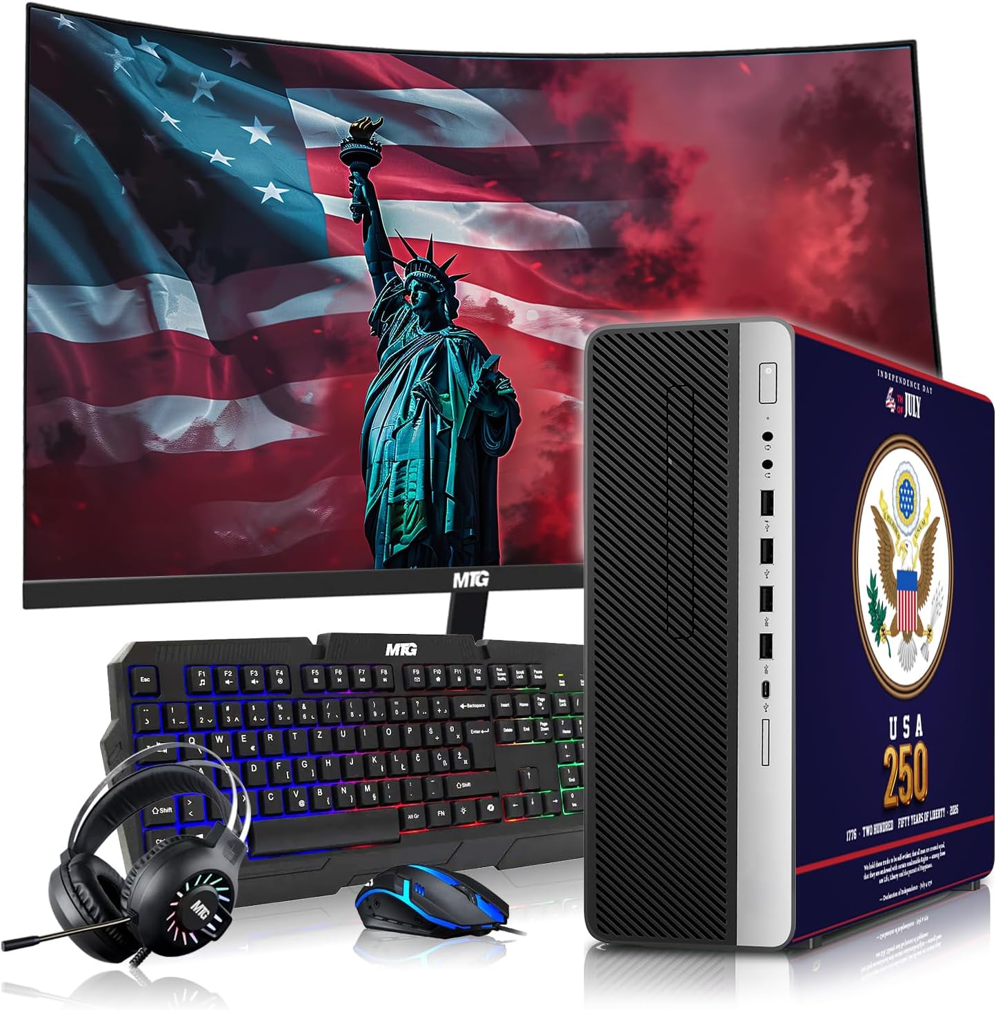HP EliteDesk Liberty 250 Edition Gaming Desktop Computer PC,Intel i5,16GB RAM,256GB SSD OS+2x500GB HDD,24
