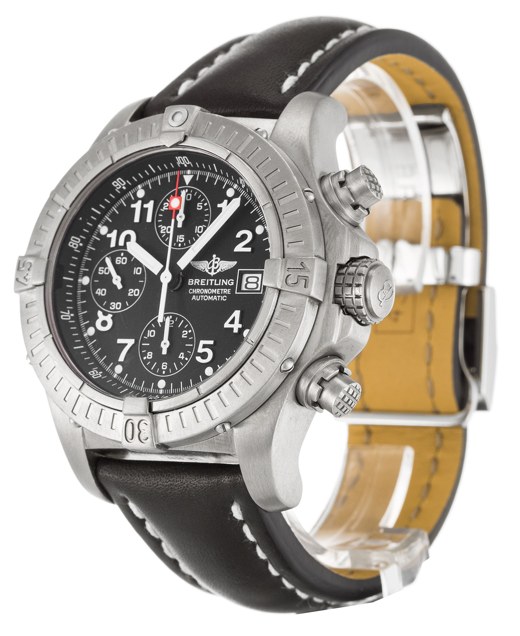 Chrono Avenger Black Dial Leather Strap E13360