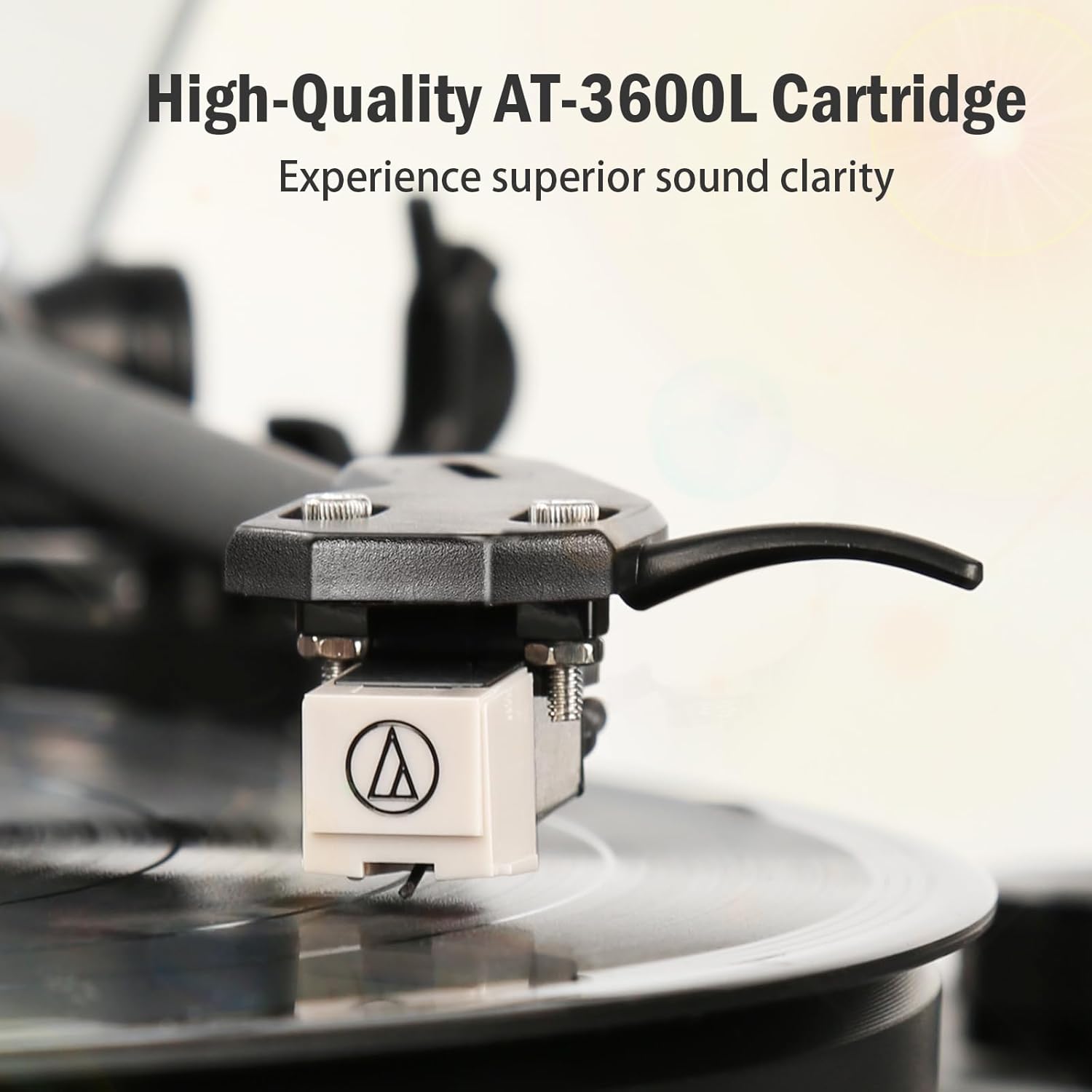 1 BY ONE High Fidelity All-in-One Record Player, Vinyl Turntable with Built-in Speakers, Magnetic AT-3600L Cartridge, RCA Line Out, Belt-Drive Stereo Turntable