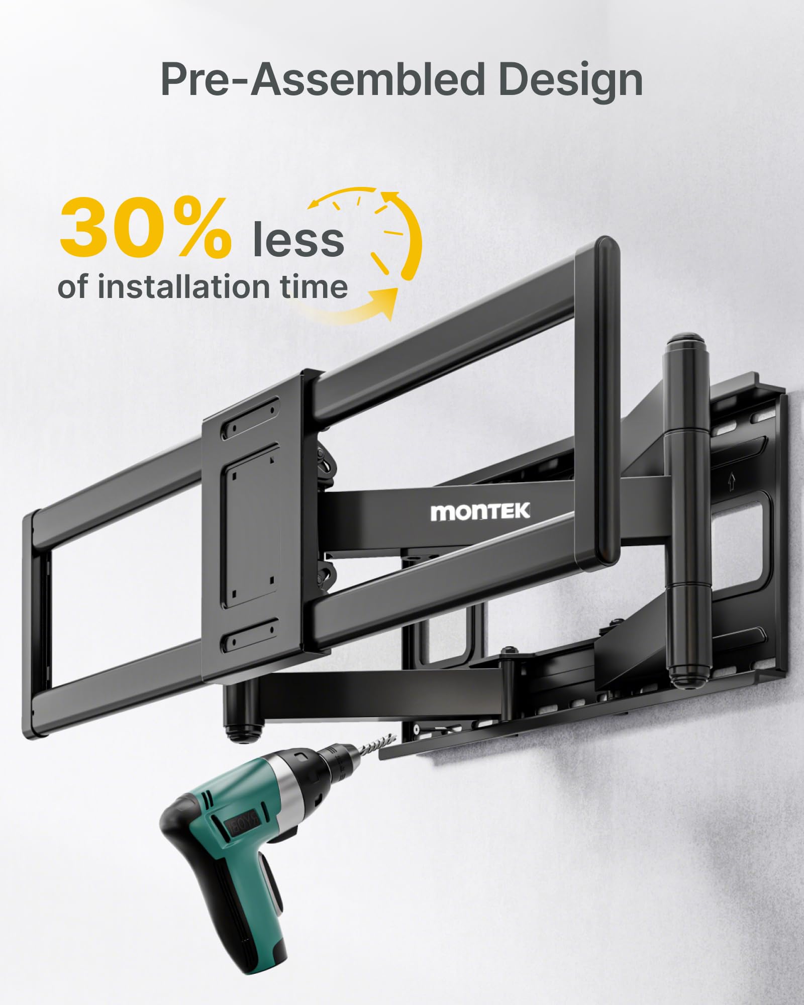 MONTEK Heavy Duty XXL Full Motion TV Wall Mount 60-120