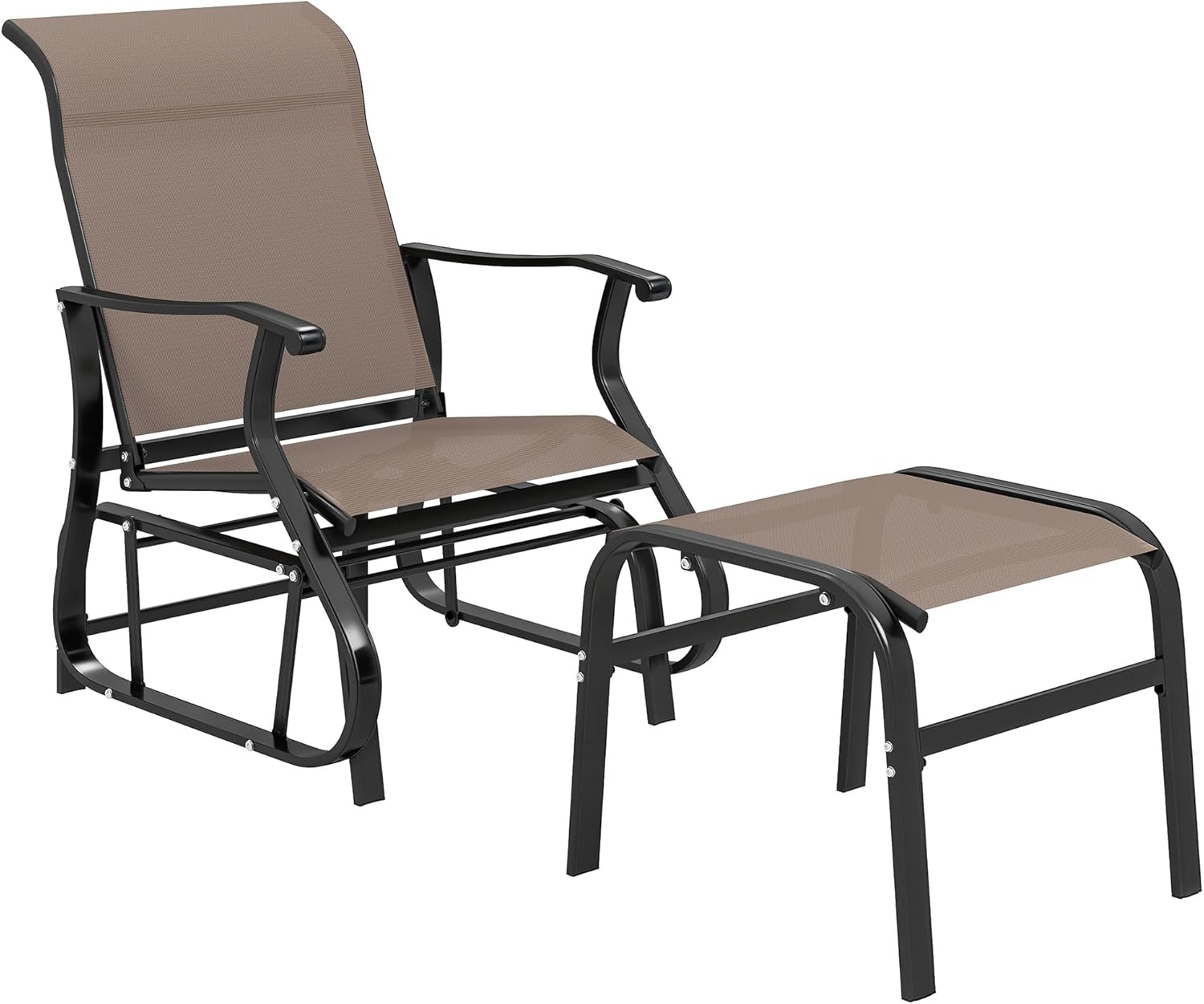 Outsunny Outdoor Glider Chair with Ottoman, Patio Glider Set with 24.4