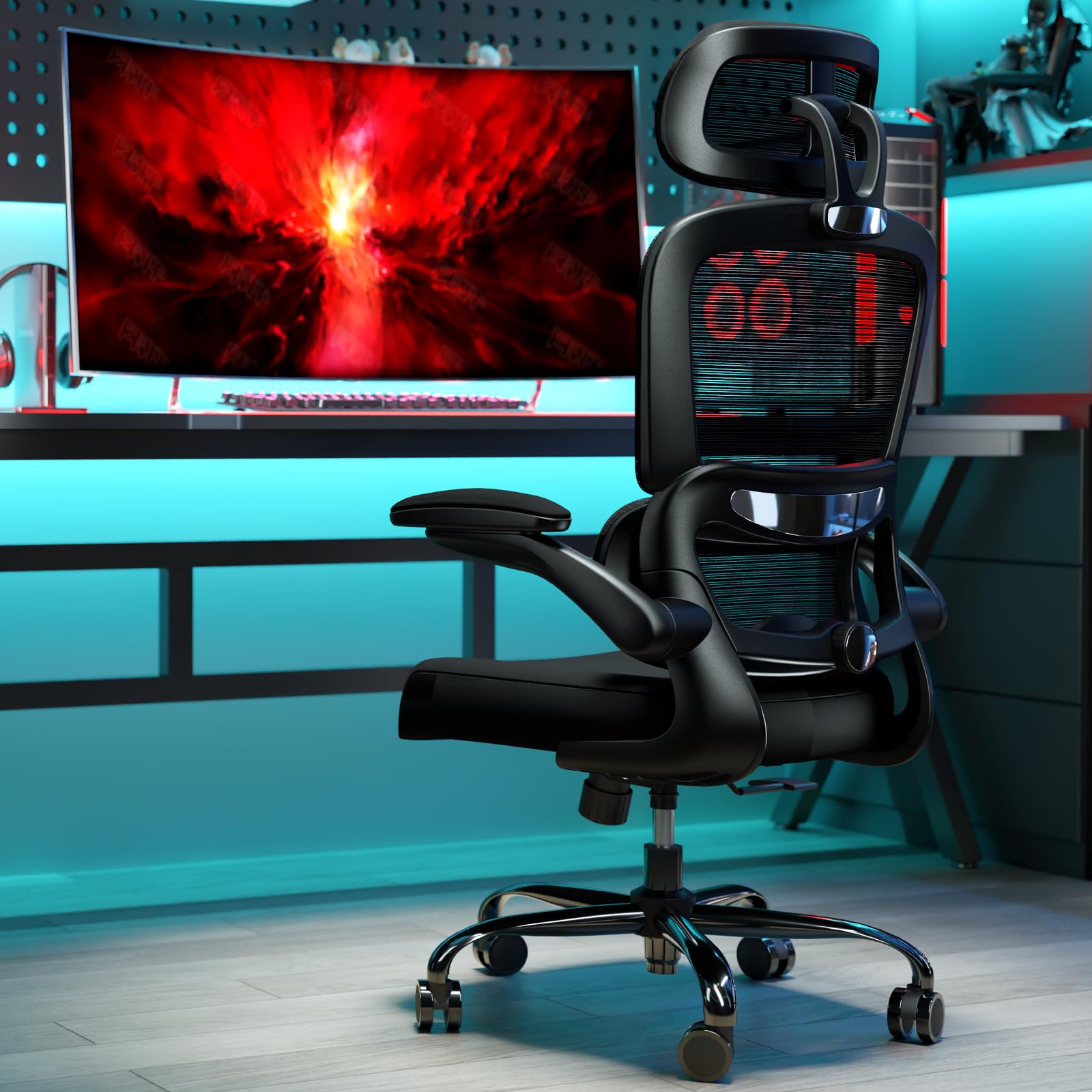 TRALT Ergonomic Office Chair with Wheels - 330 LBS Capacity