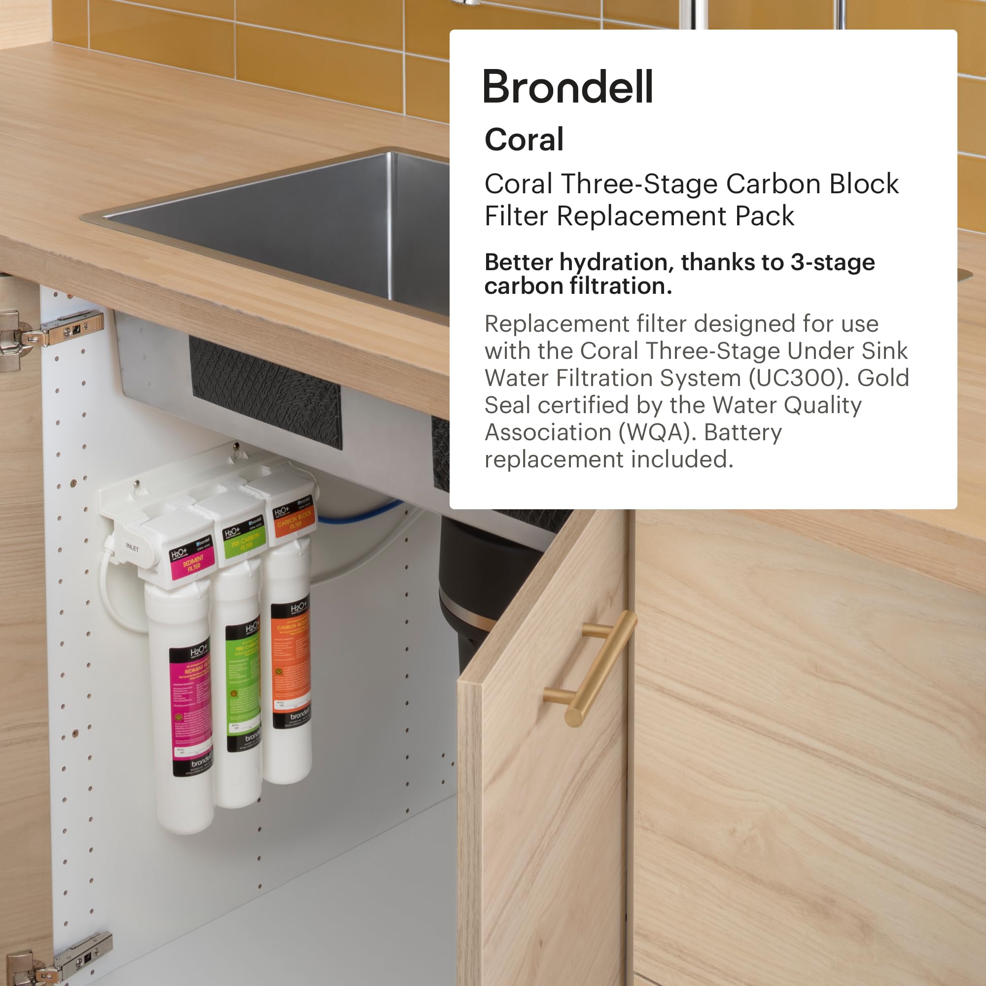 BRONDELL H2O Coral UC300 Three-Stage Water Filtration System