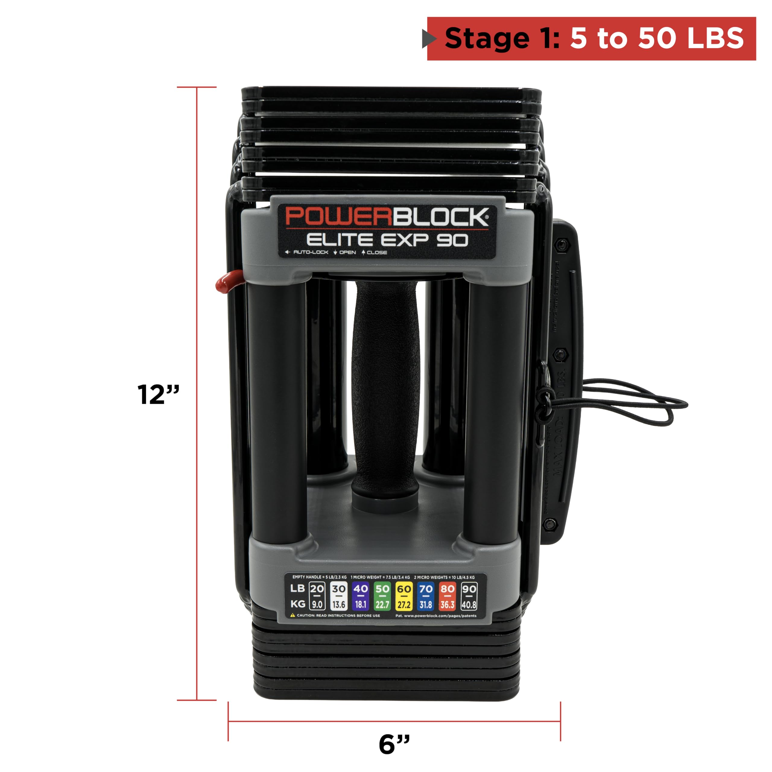 POWERBLOCK Elite EXP Adjustable Dumbbells - 5-50 lb Pair