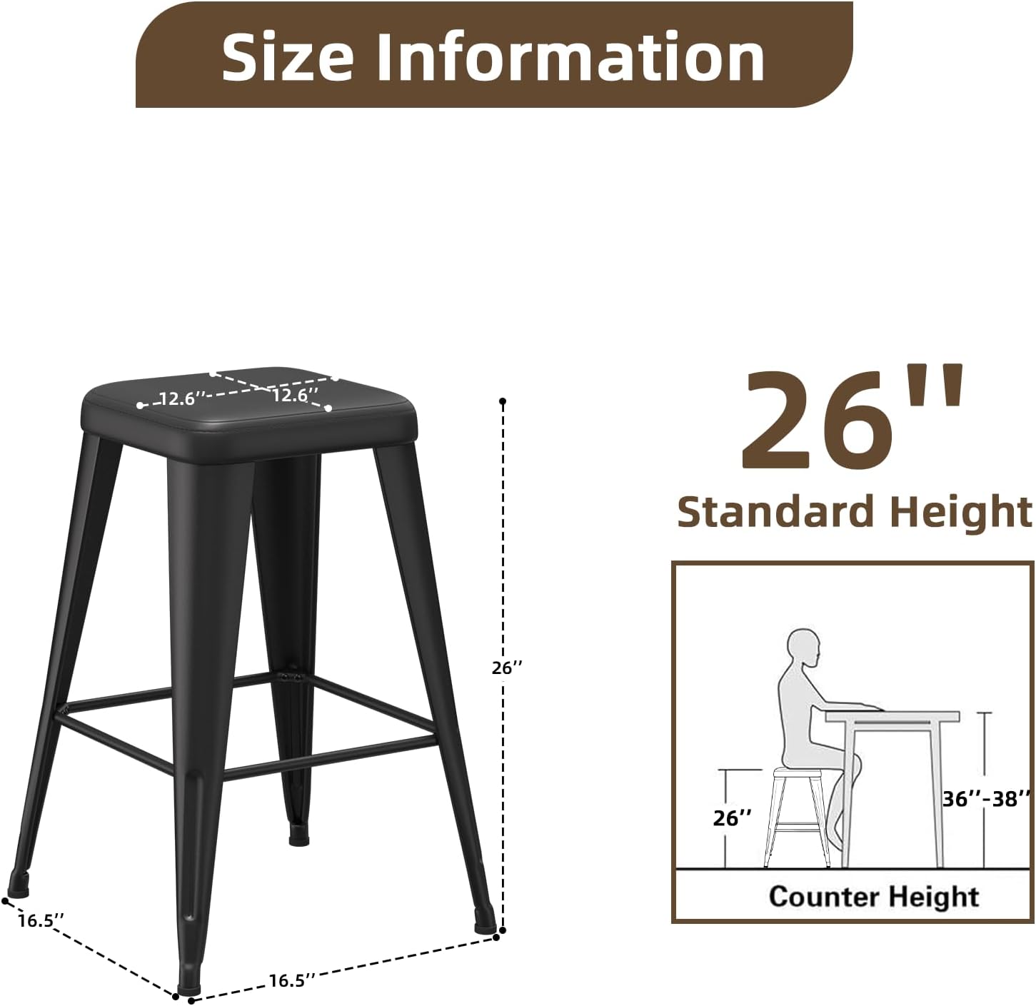 Bar Stools Set of 4, 26