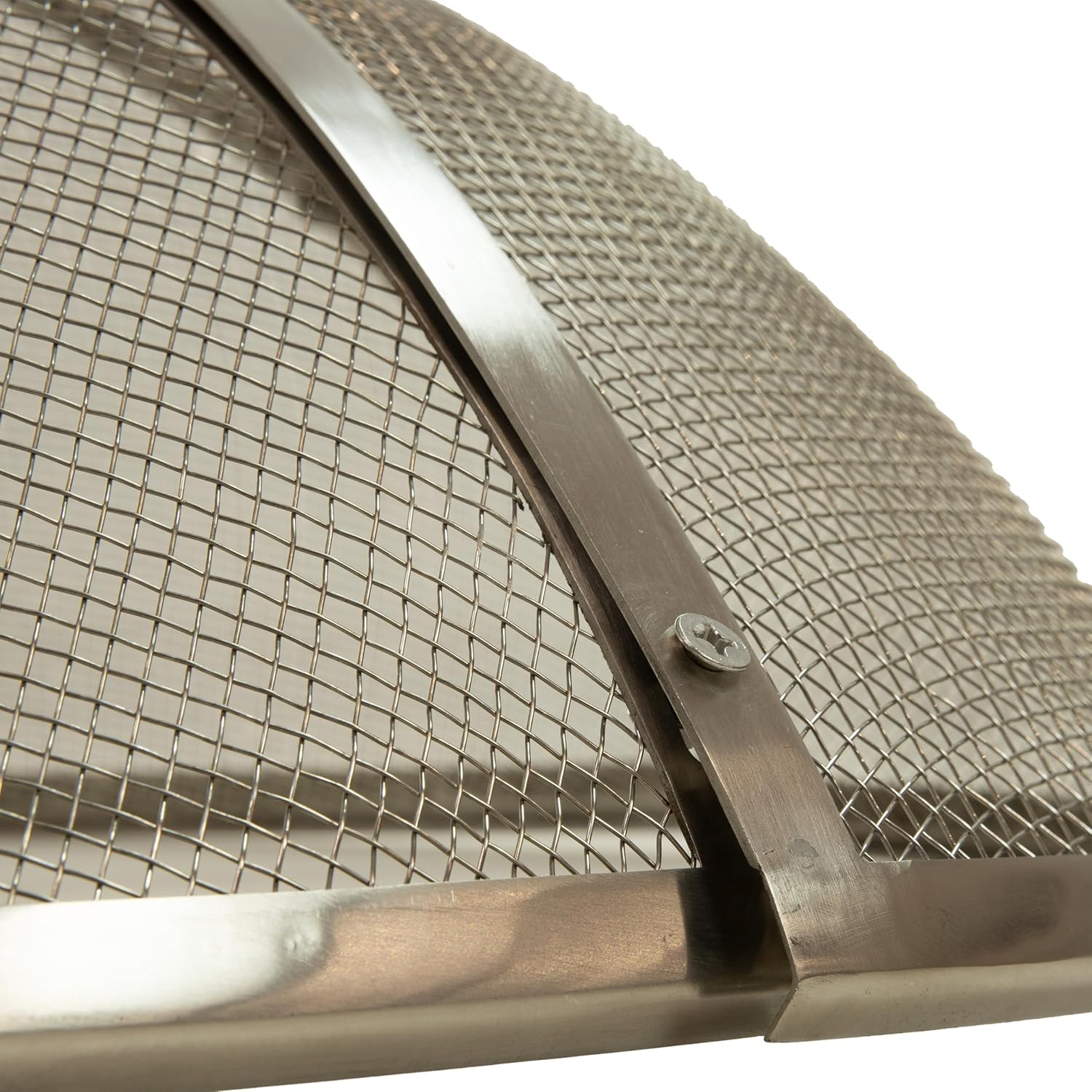 Sunnydaze Round Stainless Steel Spark Screen - Rust-Resistant Heavy-Duty Metal Fire Pit Spark Screen with Handle - 30