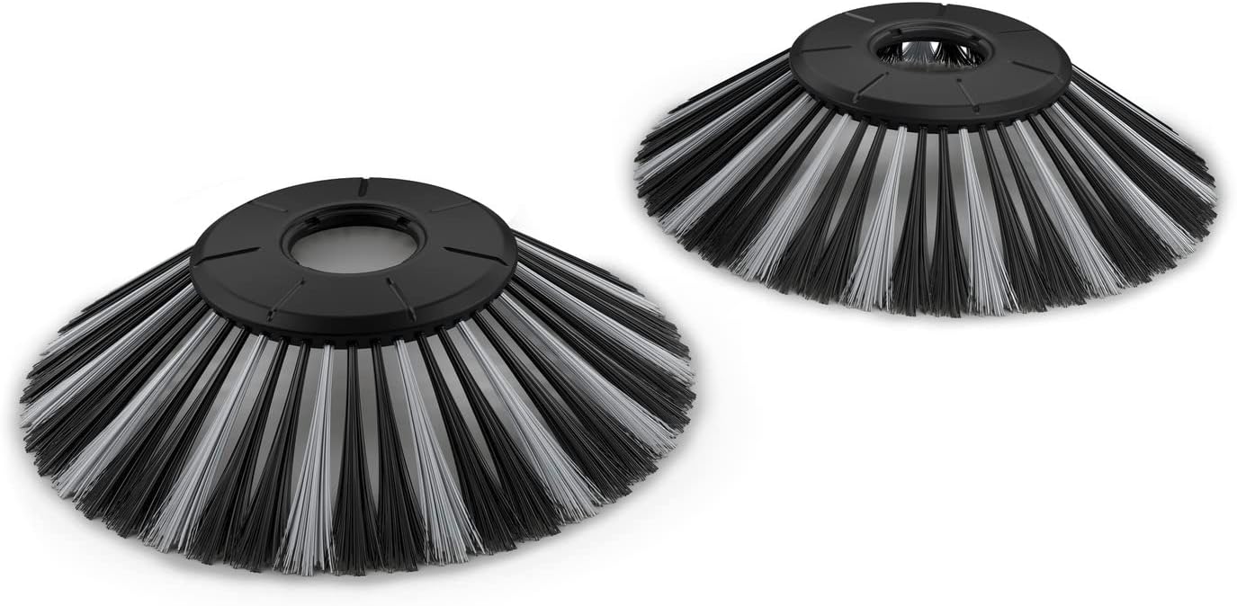 S 6 Twin Walk-Behind Outdoor Hand Push Floor Sweeper - 10 Gallon Capacity - 33.9