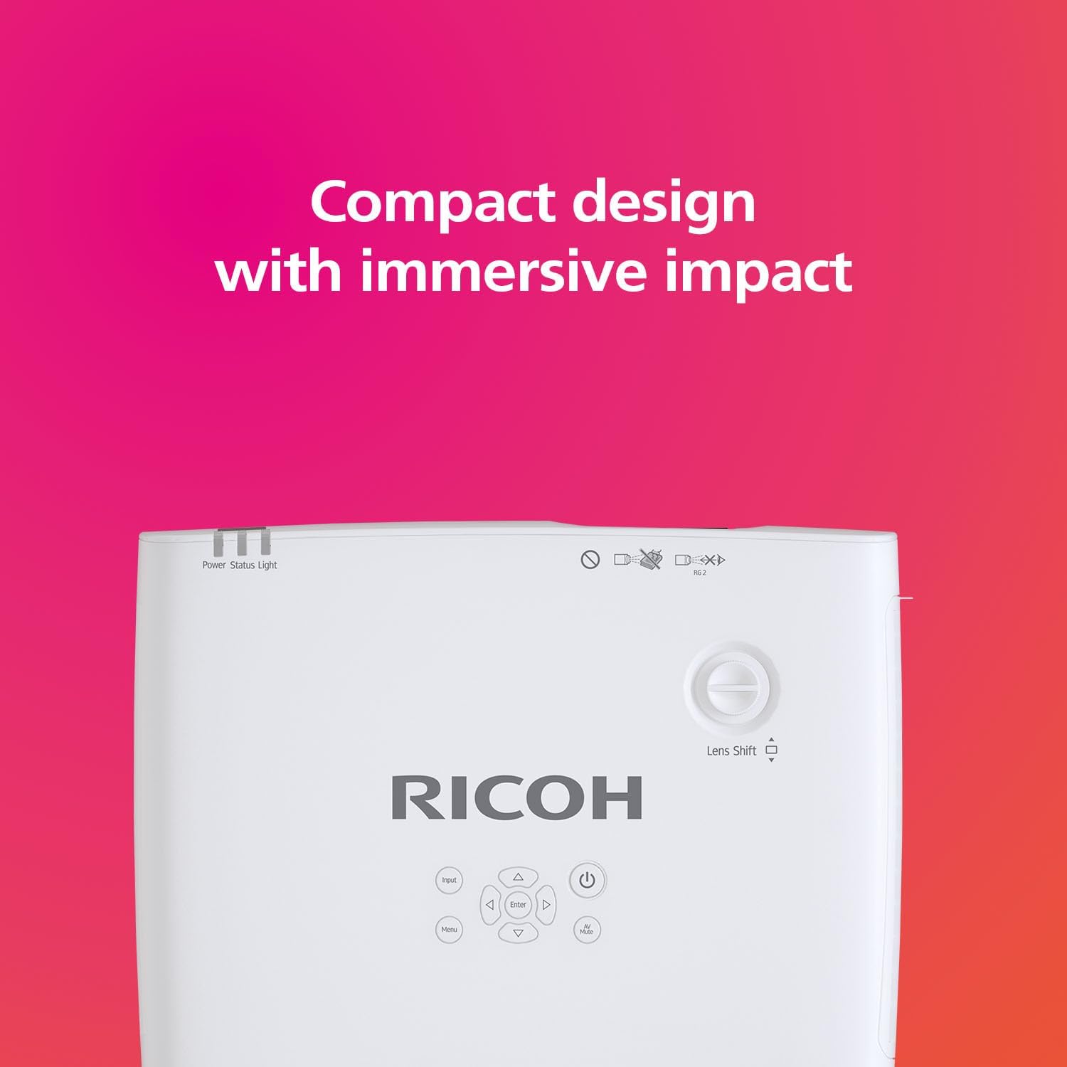 RICOH PJ WUL5A50 Compact 3LCD Laser Projector | 5200 Lumens | 1920x1200 WUXGA w/4K Input | 30-300