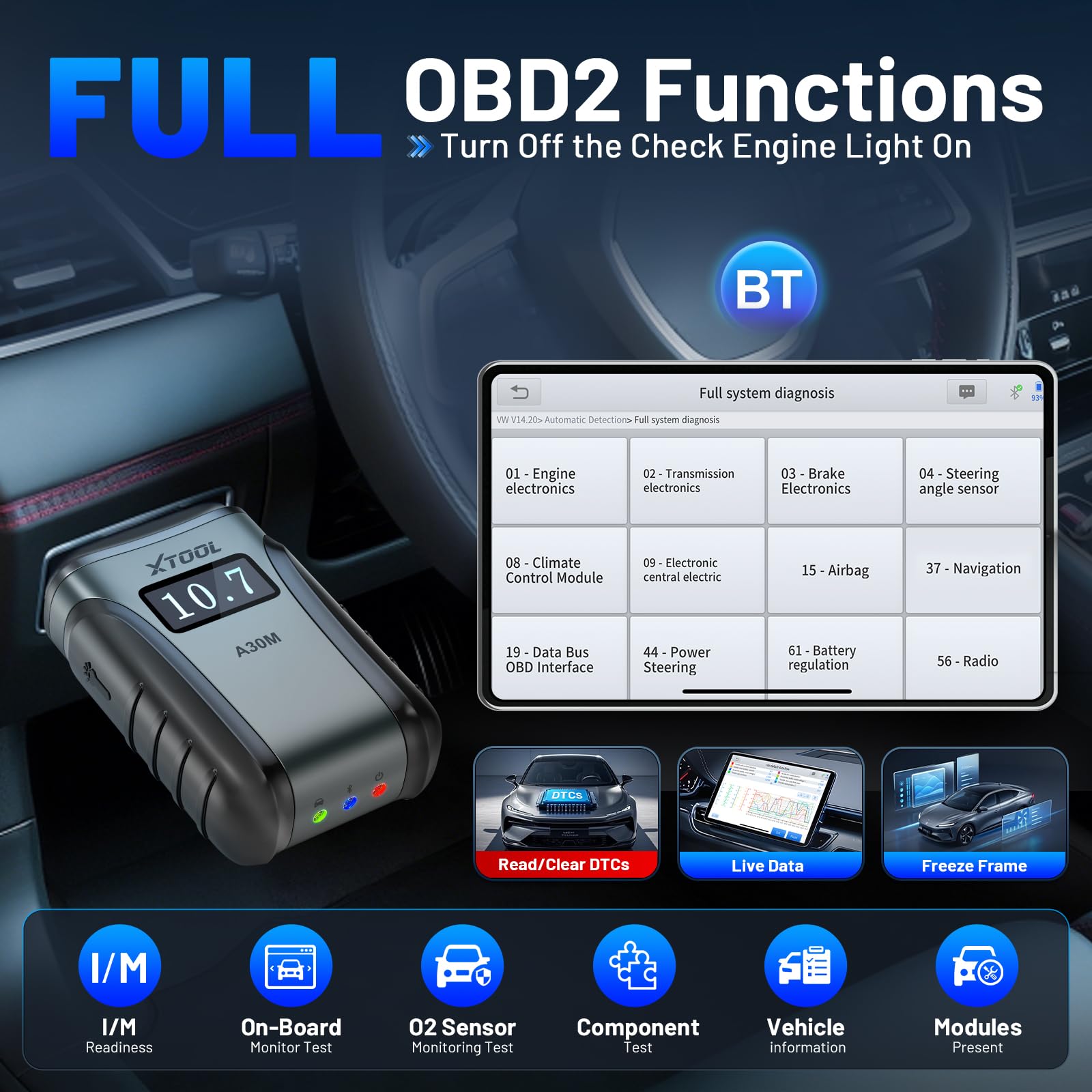 XTOOL Anyscan A30M V2.0 OBD2 Scanner & Diagnostic Tool