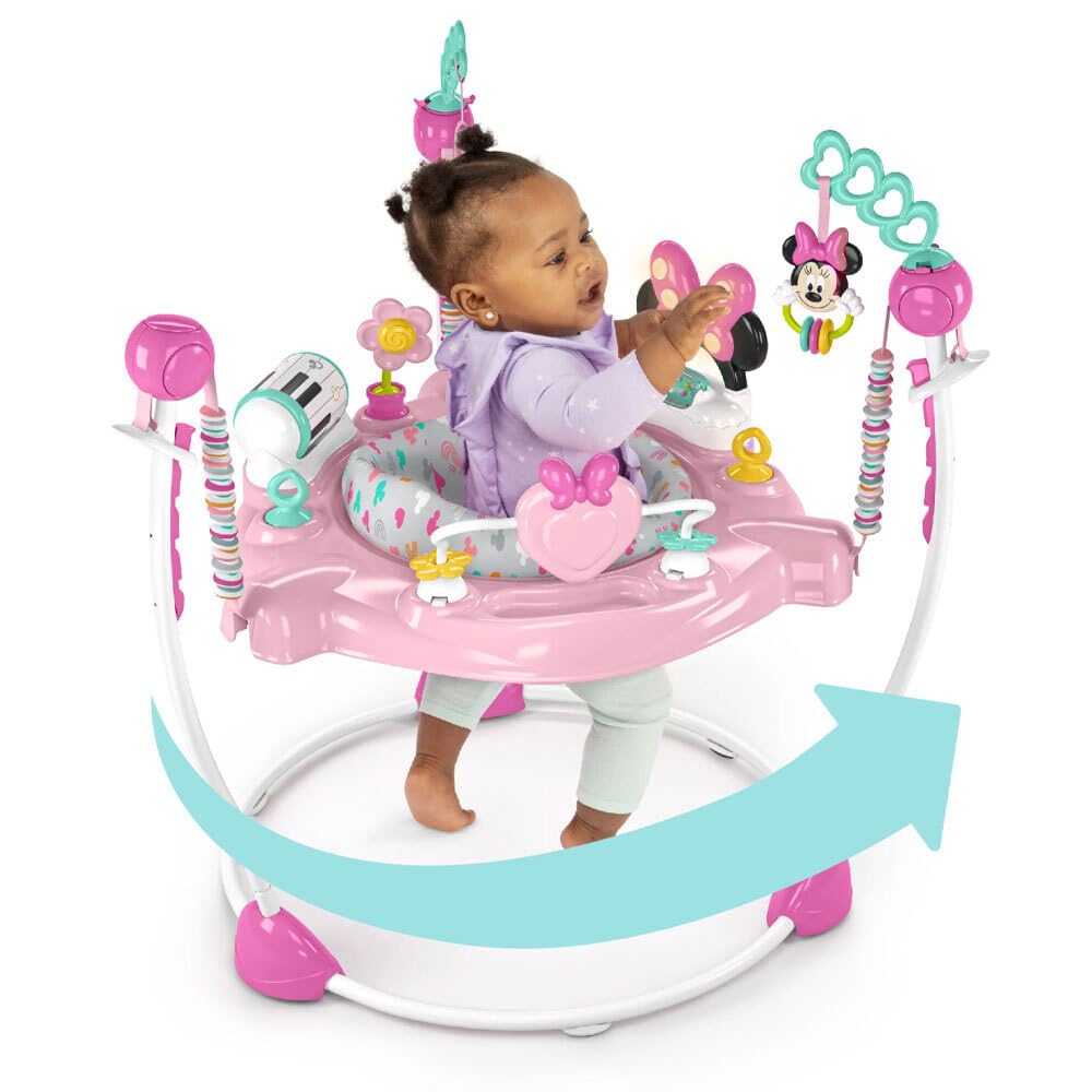 BRIGHT STARTS Minnie Mouse Baby Activity Center Jumper with Toys