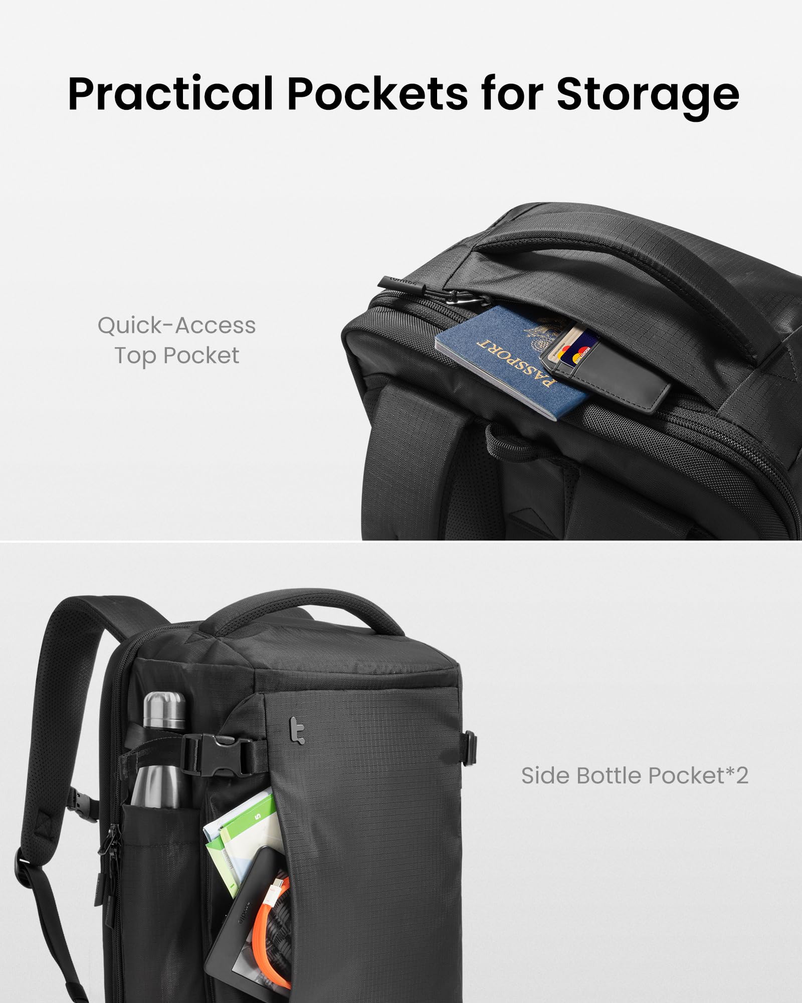 TOMTOC Travel Backpack 28L - TSA Friendly Lightweight Rucksack
