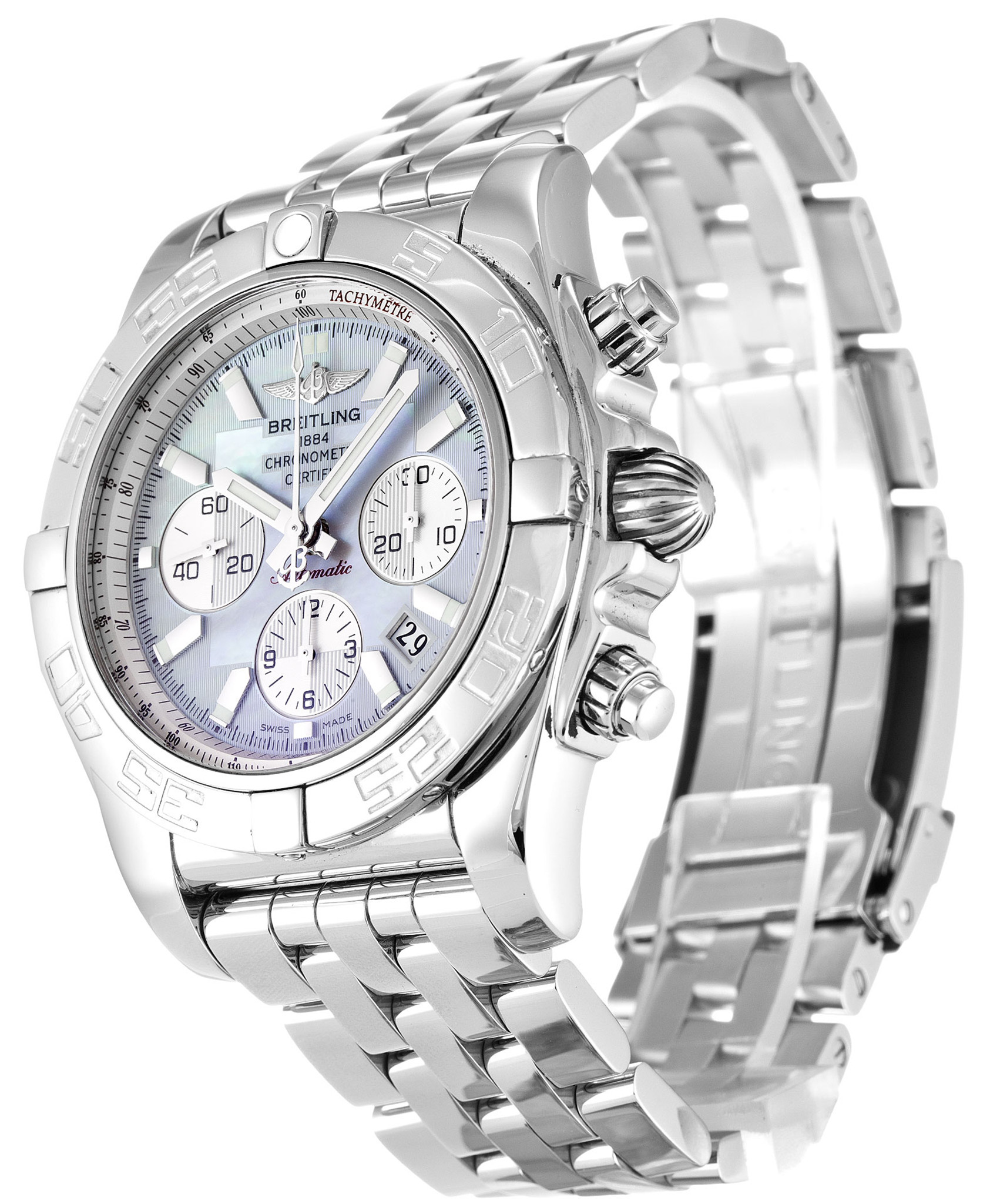 Chronomat 44 Gray Case Gray Case Stick Markers AB0110