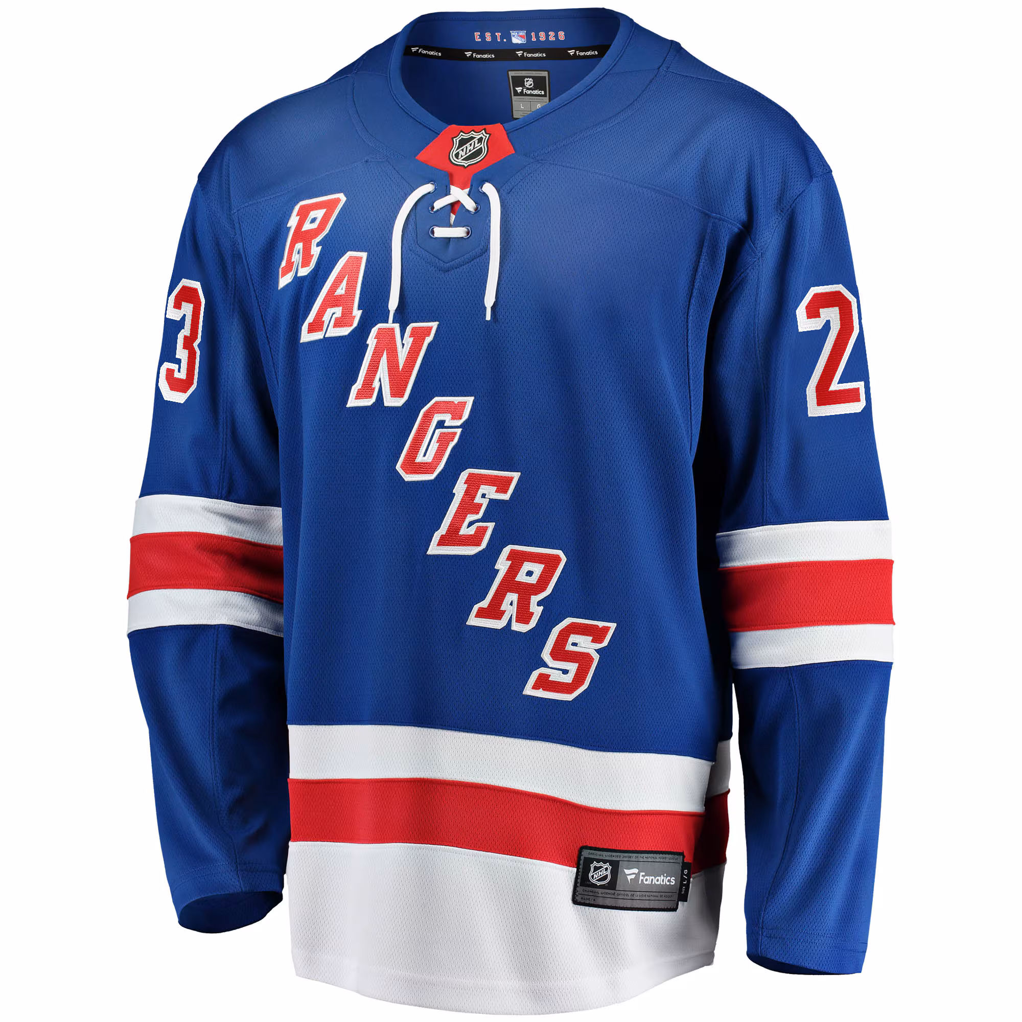 Adam Fox New York Rangers Fanatics Home Breakaway Replica Jersey - Blue