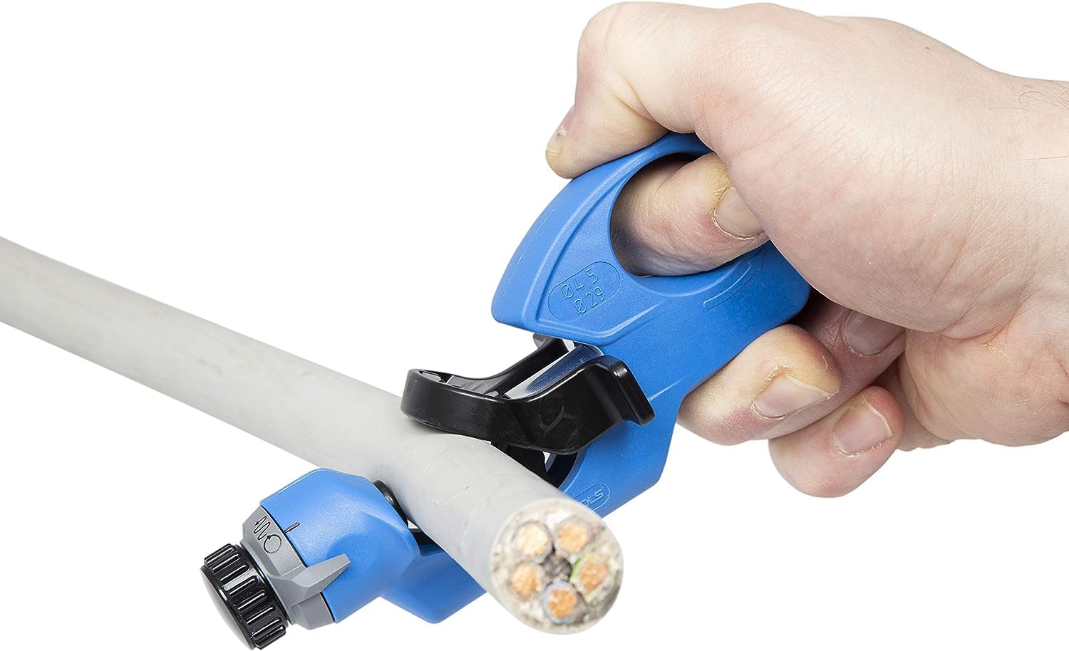 WEICON Cable Stripper No. 4-29 Spiral | For Thick Cables | Round, Longitudinal & Spiral Cut | Outer Diameter range 0.177-1.142 Inch (4.5-29 mm) | Up to 4/0 AWG | Cutting Depth up to 0.118 Inch