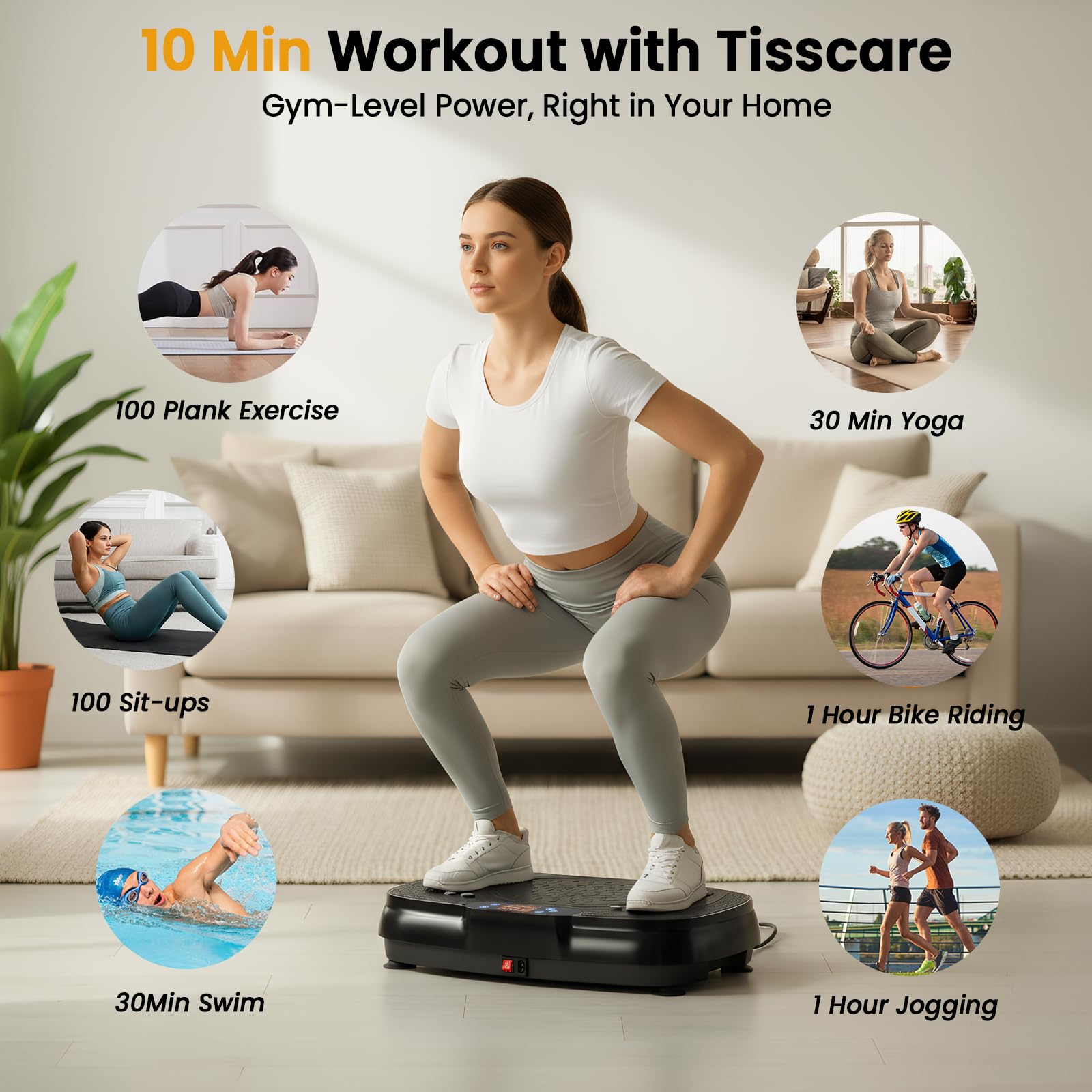 TISSCARE Vibration Plate Exercise Machine for Weight Loss