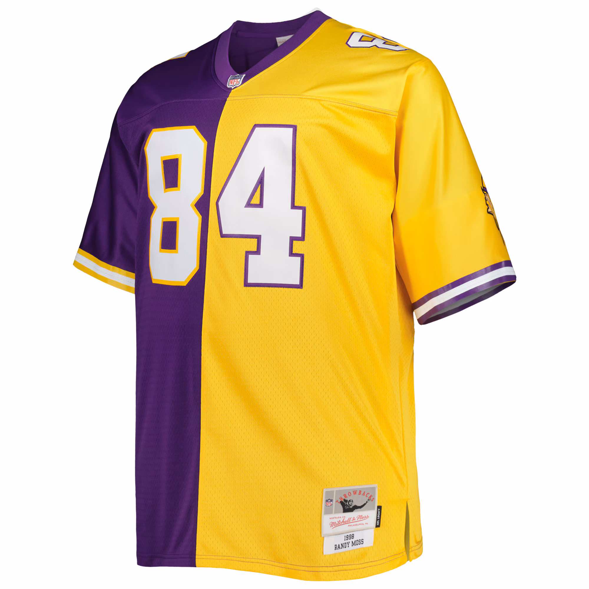 Randy Moss Minnesota Vikings Mitchell & Ness Big & Tall Split Legacy Retired Player Replica Jersey - Purple/Gold