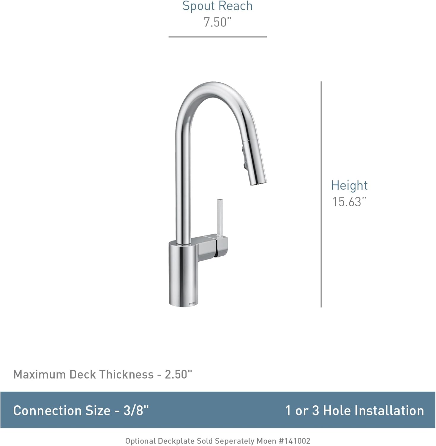 Moen Align Brushed Gold One-Handle Modern Kitchen Pulldown Faucet with Reflex Docking System and Power Clean Spray Technology, 7565BG