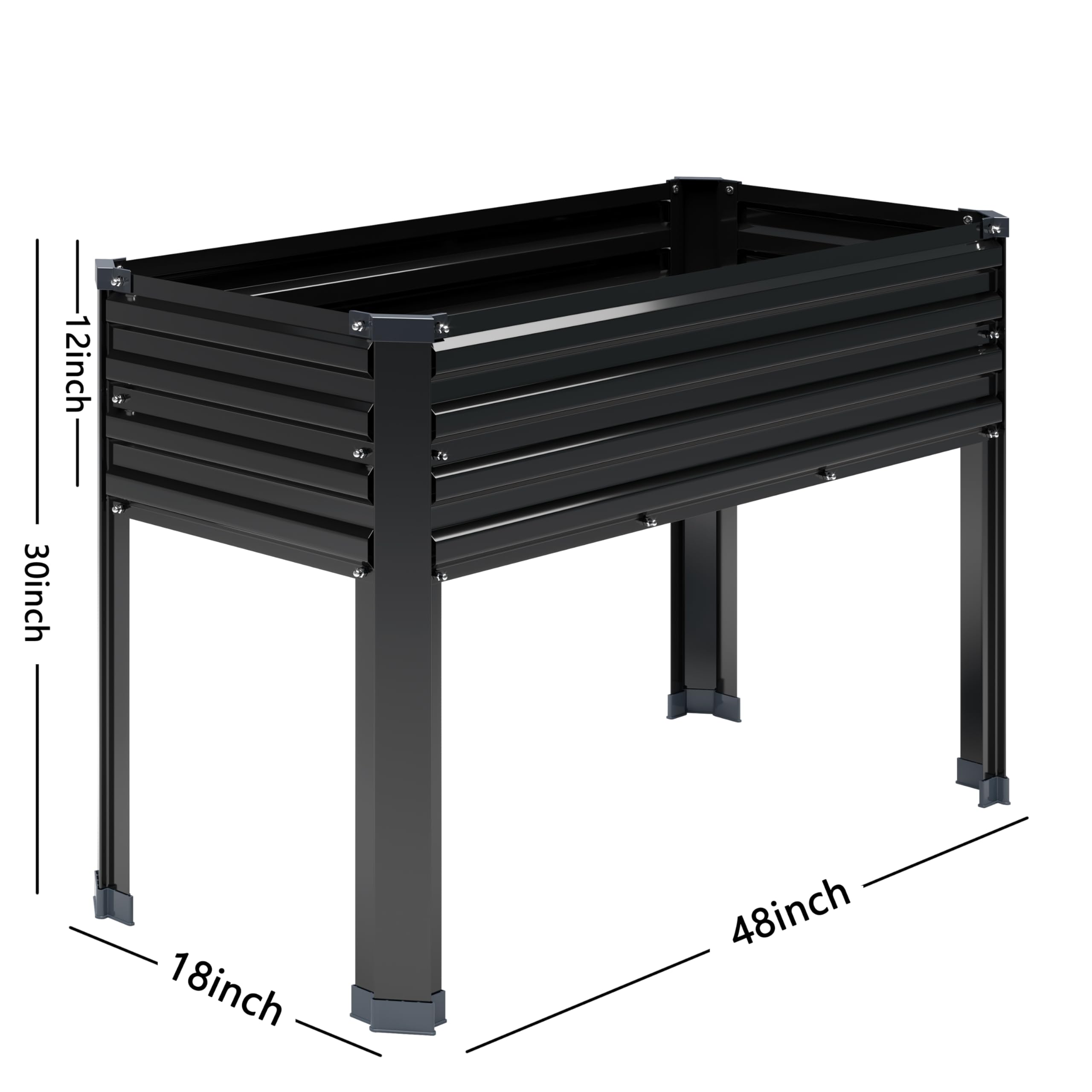 DIIYIV 2PCS Galvanized Elevated Garden Bed with Legs