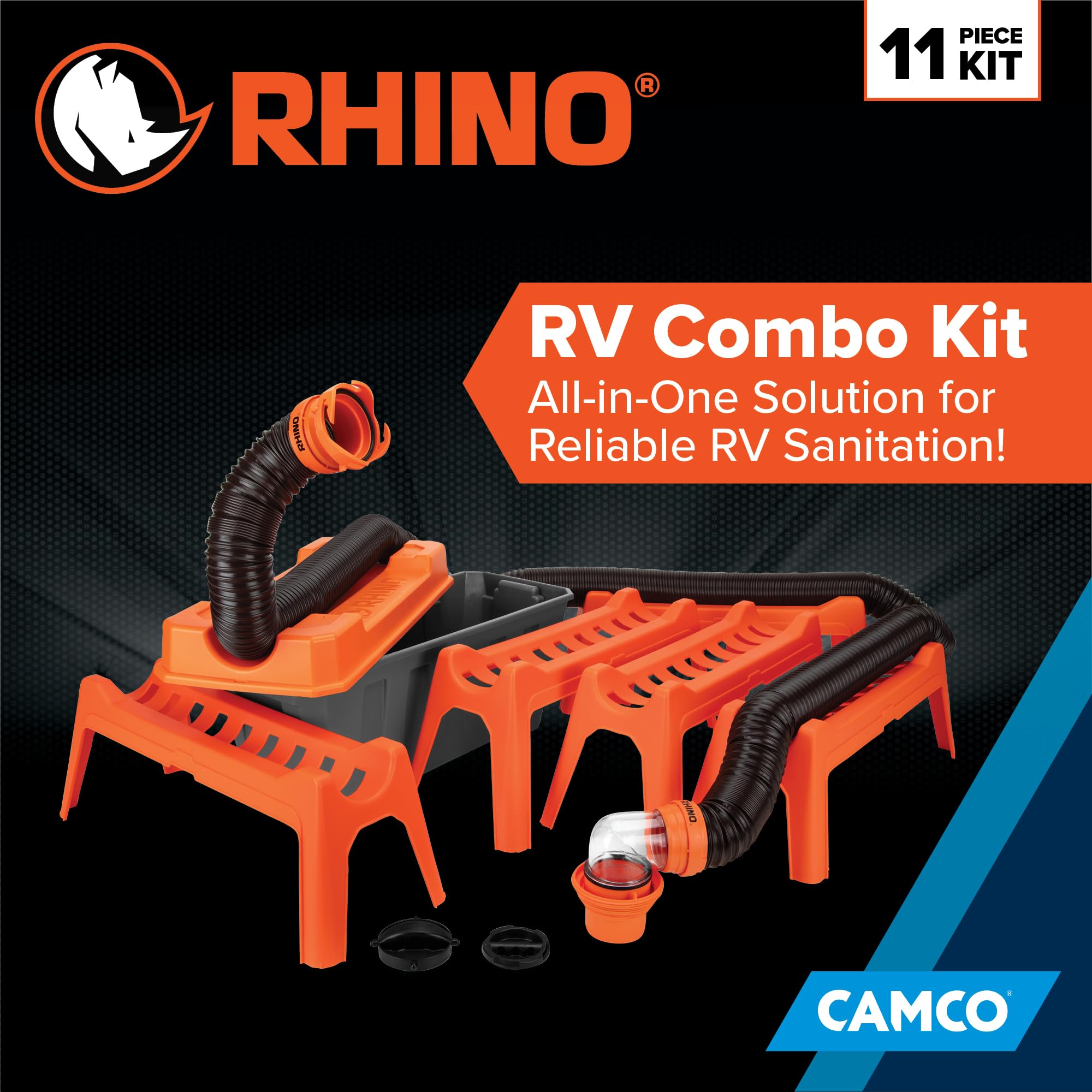 CAMCO Rhino Ultimate 20' RV Sewer Hose Kit - 11 Pieces