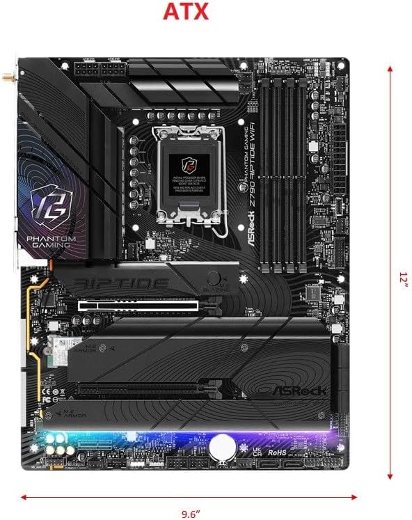 ASRock Z790 Riptide WiFi LGA1700 ATX Motherboard | Supports 14th/13th/12th Gen Intel | DDR5 8000+ (OC) | PCIe 5.0 | WiFi 7 | 8 SATA | 16+1+1 Power Phase | Killer 2.5G LAN
