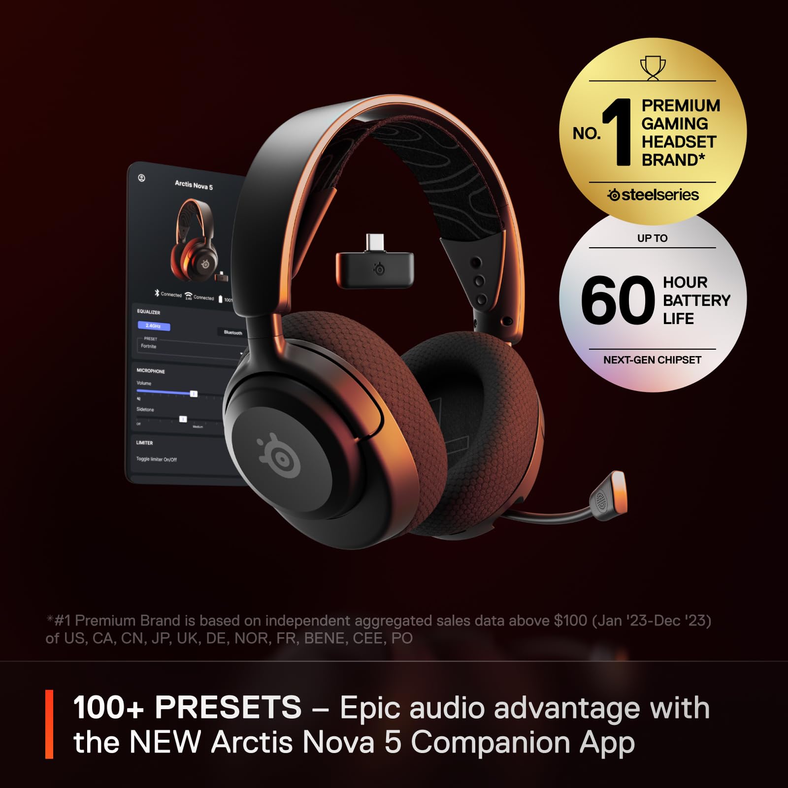STEELSERIES Arctis Nova 5 Wireless Gaming Headset with Mic
