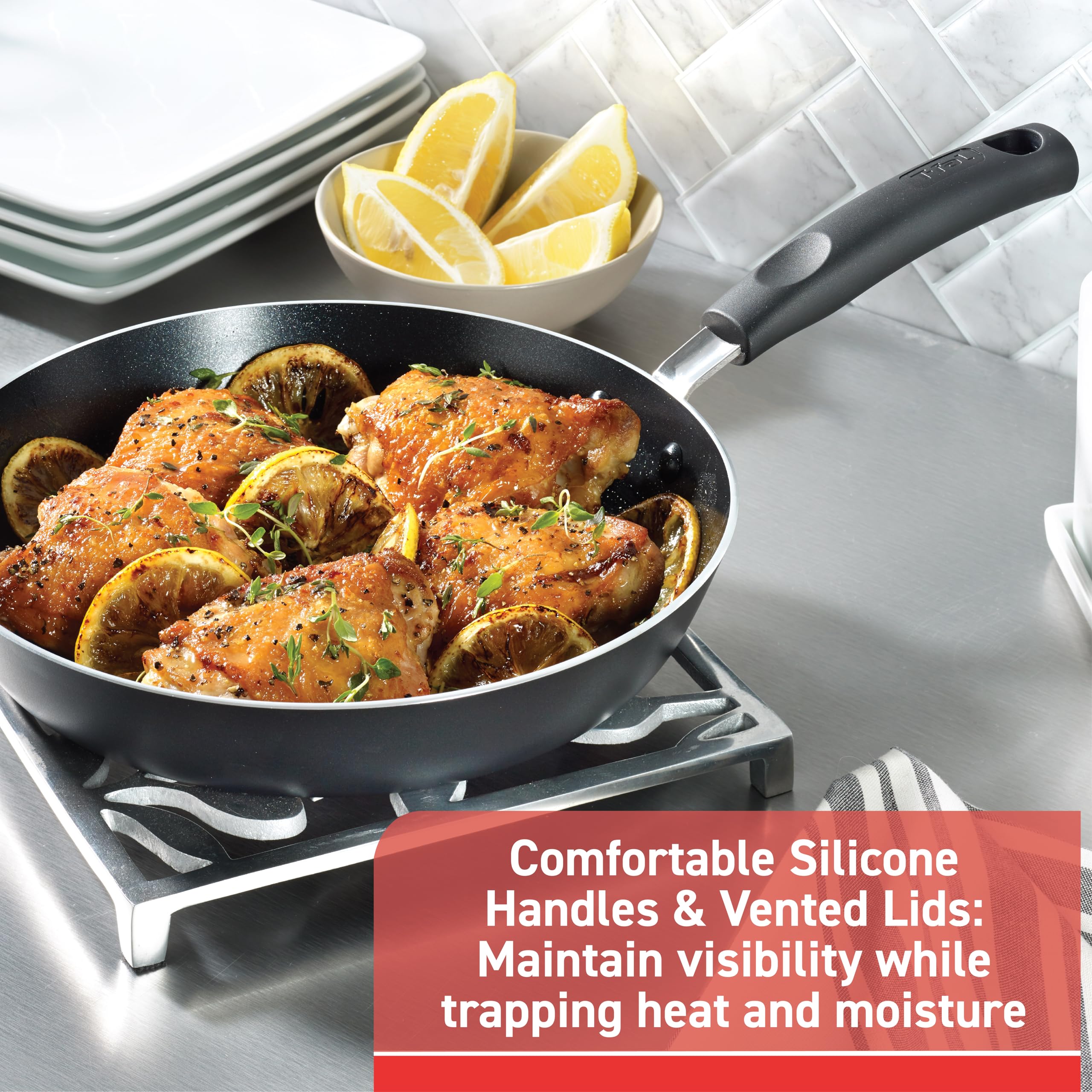 GROUPE SEB T-Fal Signature Nonstick Cookware Set, 12 Piece