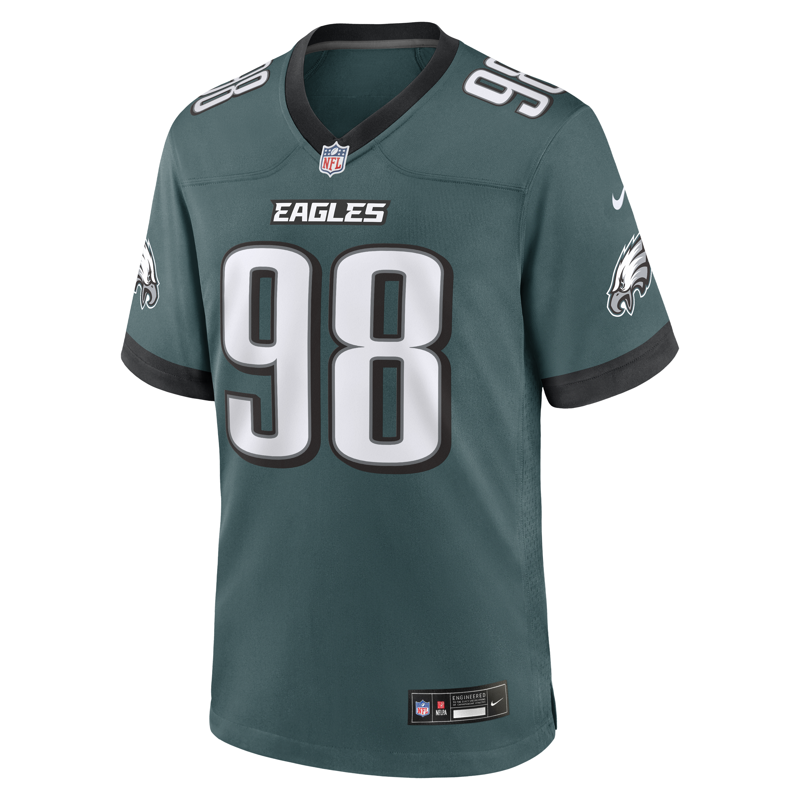 Jalen Carter Philadelphia Eagles Nike Team Game Jersey -  Midnight Green