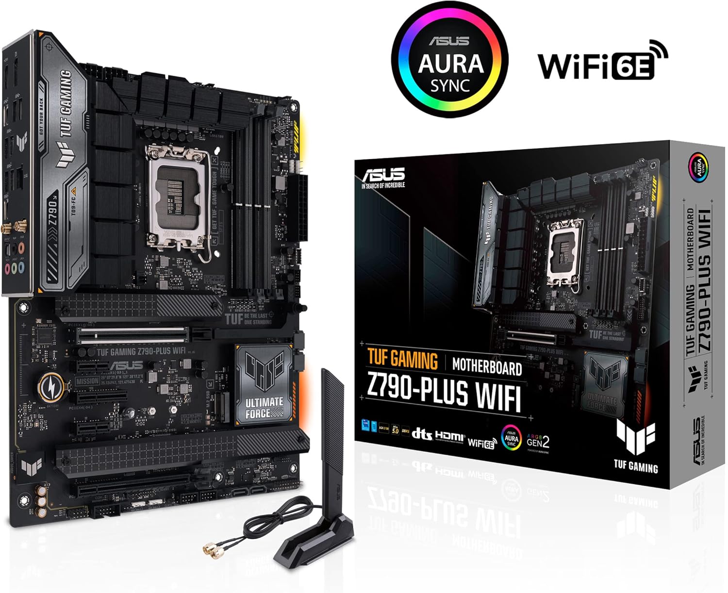 ASUS TUF Gaming Z790-Plus WiFi LGA 1700(Intel 14th,12th &13th Gen) ATX Gaming Motherboard(PCIe 5.0,DDR5,4xM.2 Slots,16+1 DrMOS,WiFi 6,2.5Gb LAN,Front USB 3.2 Gen 2 Type-C,Thunderbolt 4(USB4),Aura RGB)