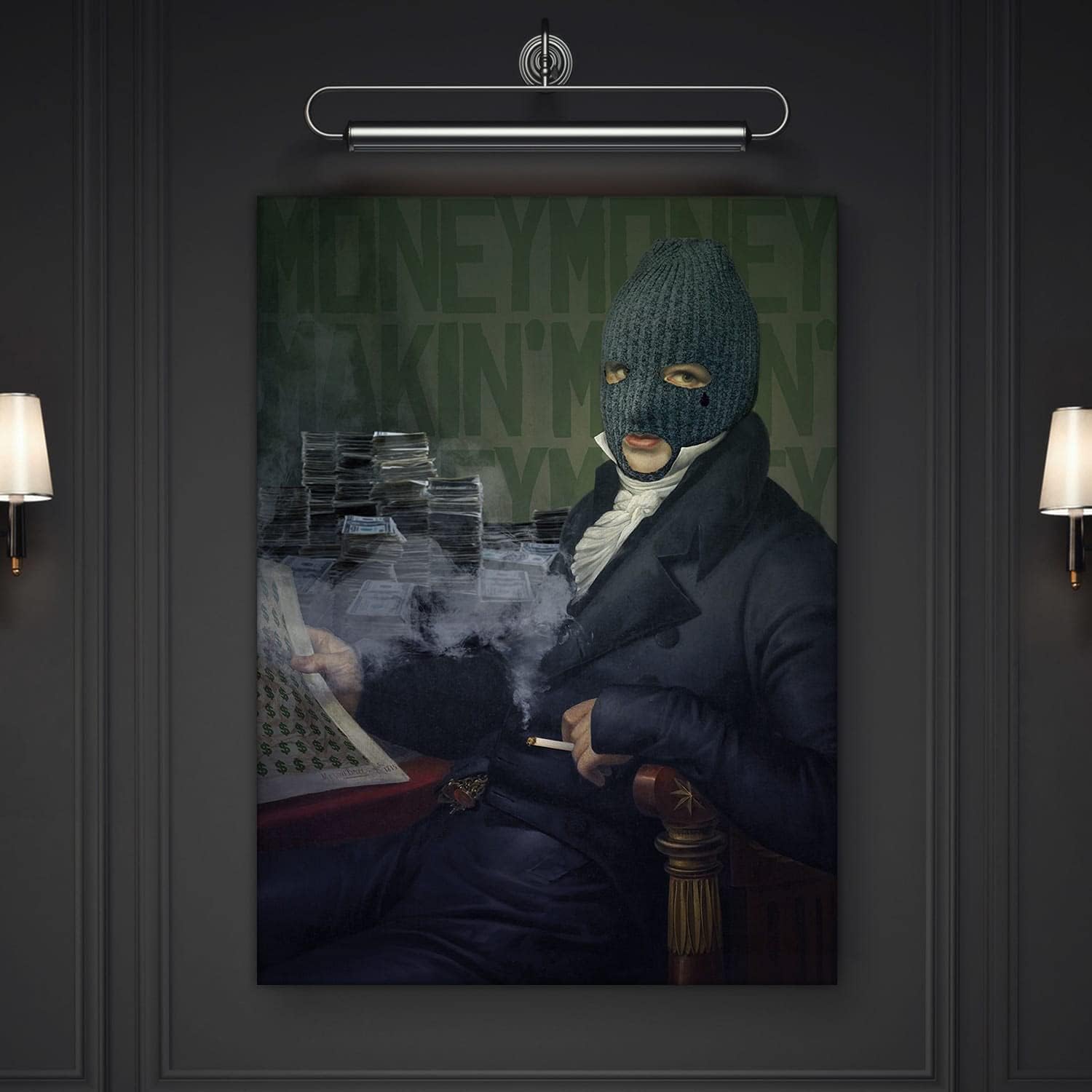 Fellipo Ricci Money Robber Fine Art Reproduction Art Canvas Print, Oil Painting Vintage Wall Art, Money Sign, Money Artwork Print (36