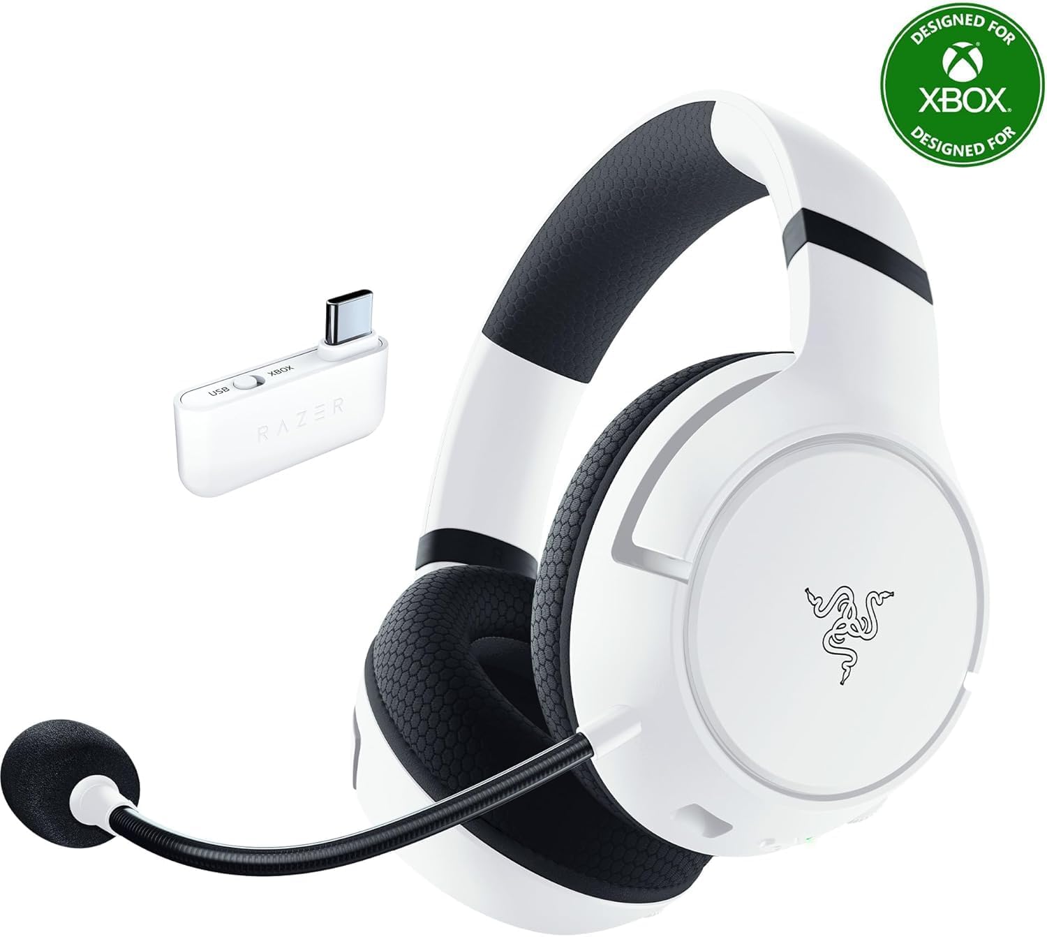 Razer Kaira HyperSpeed Wireless Gaming Headset for Xbox Series X|S, Xbox One, PC Bundle Including: Headphone Holder, Headphone Cleaner, Cable Ties, Fiber Cloth