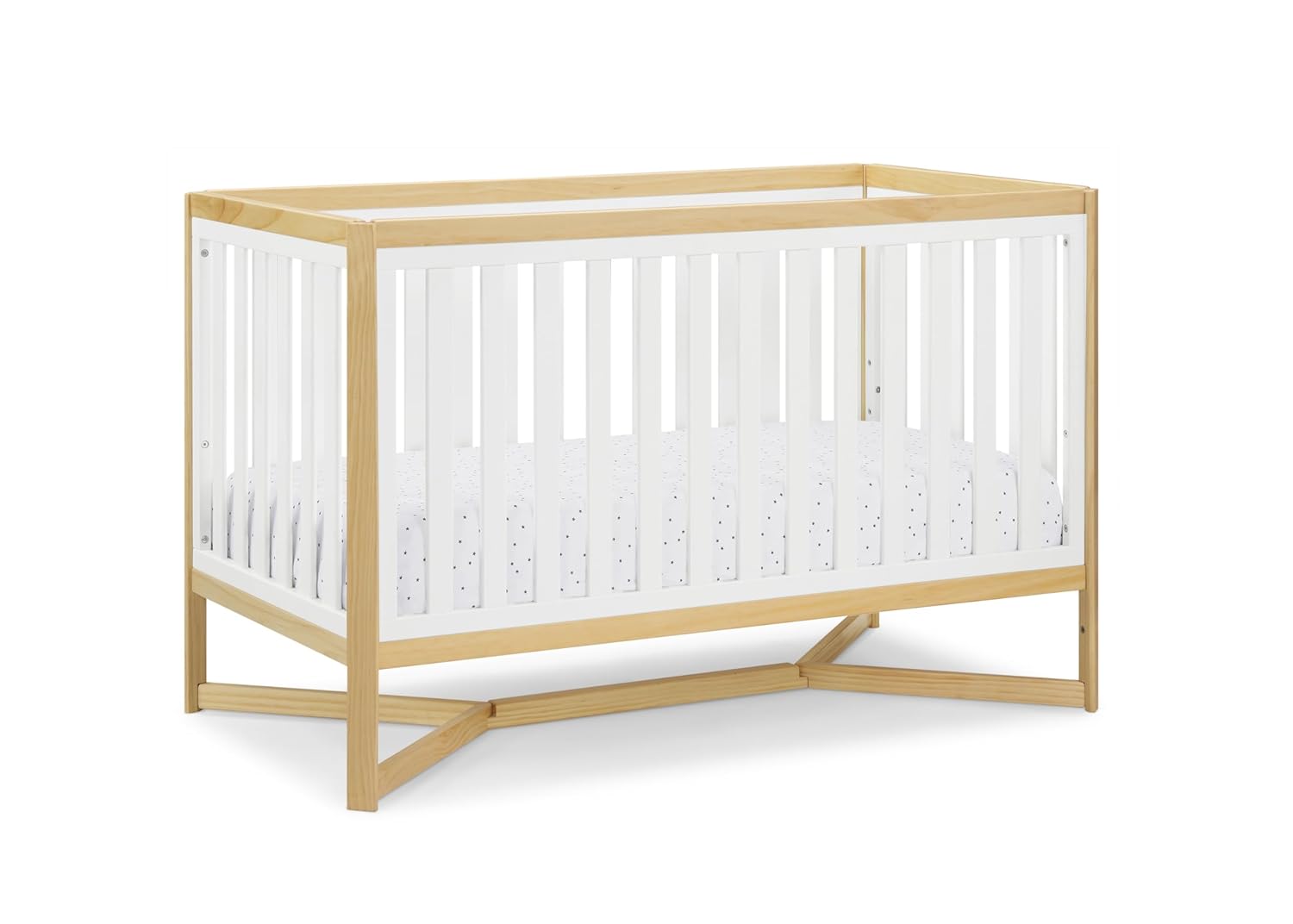 Delta Children Tribeca 4-in-1 Baby Convertible Crib, Bianca White/Natural