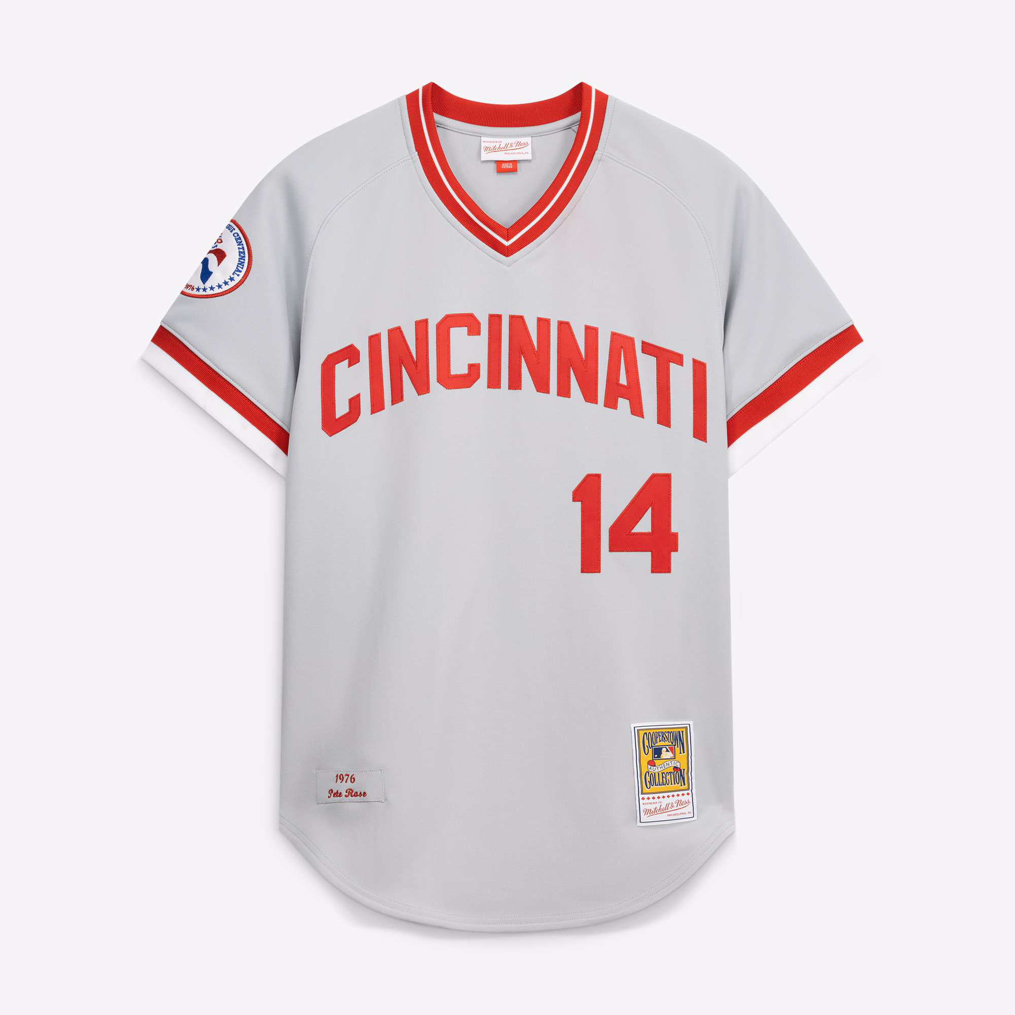 Pete Rose Cincinnati Reds Mitchell & Ness 1976 Authentic Jersey - Gray